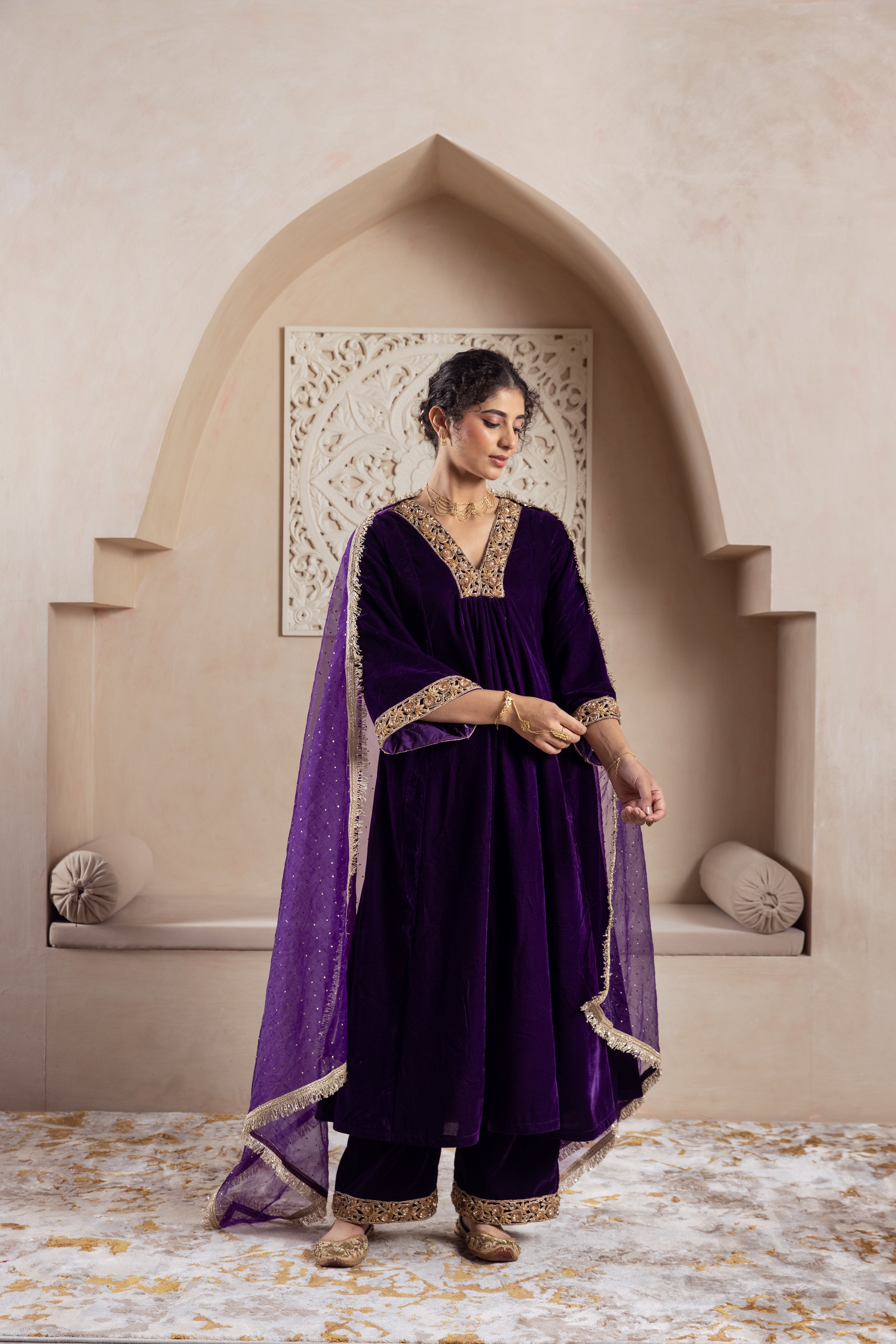 FIRGUN PURPLE VELVET SET