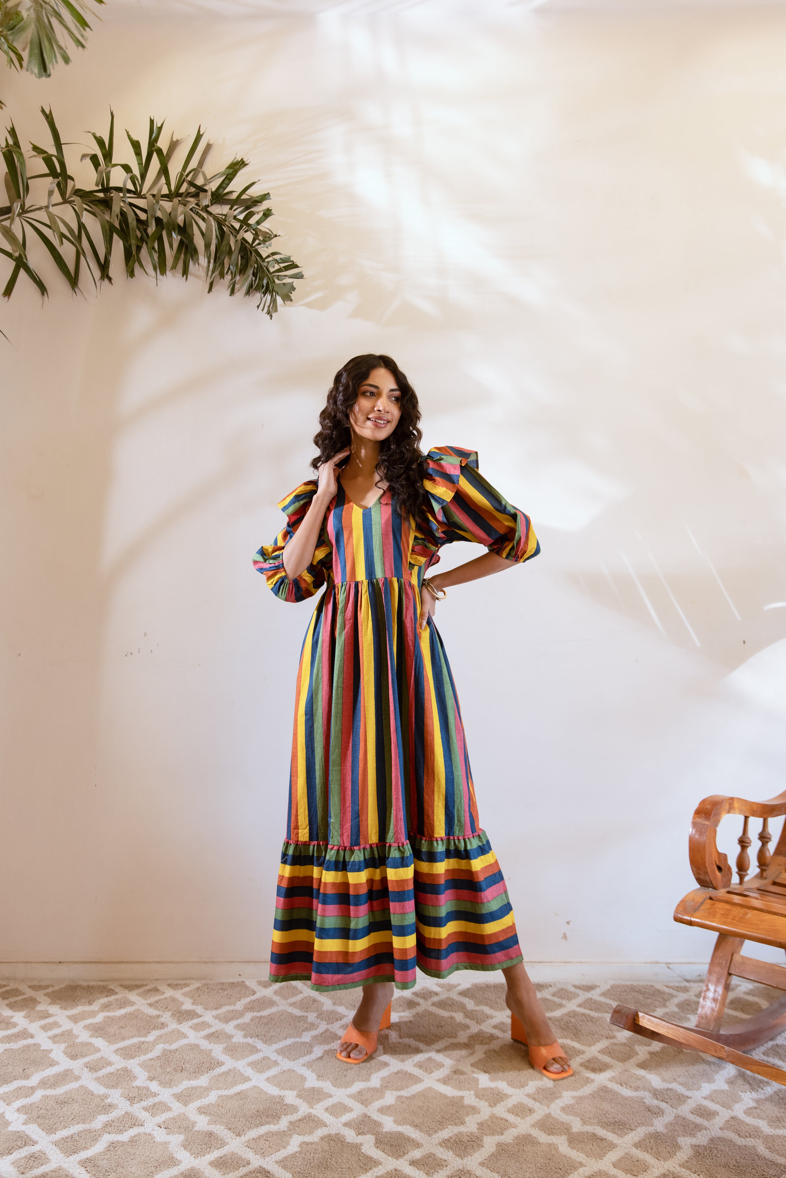 Bagh Multicoloured stripes dress