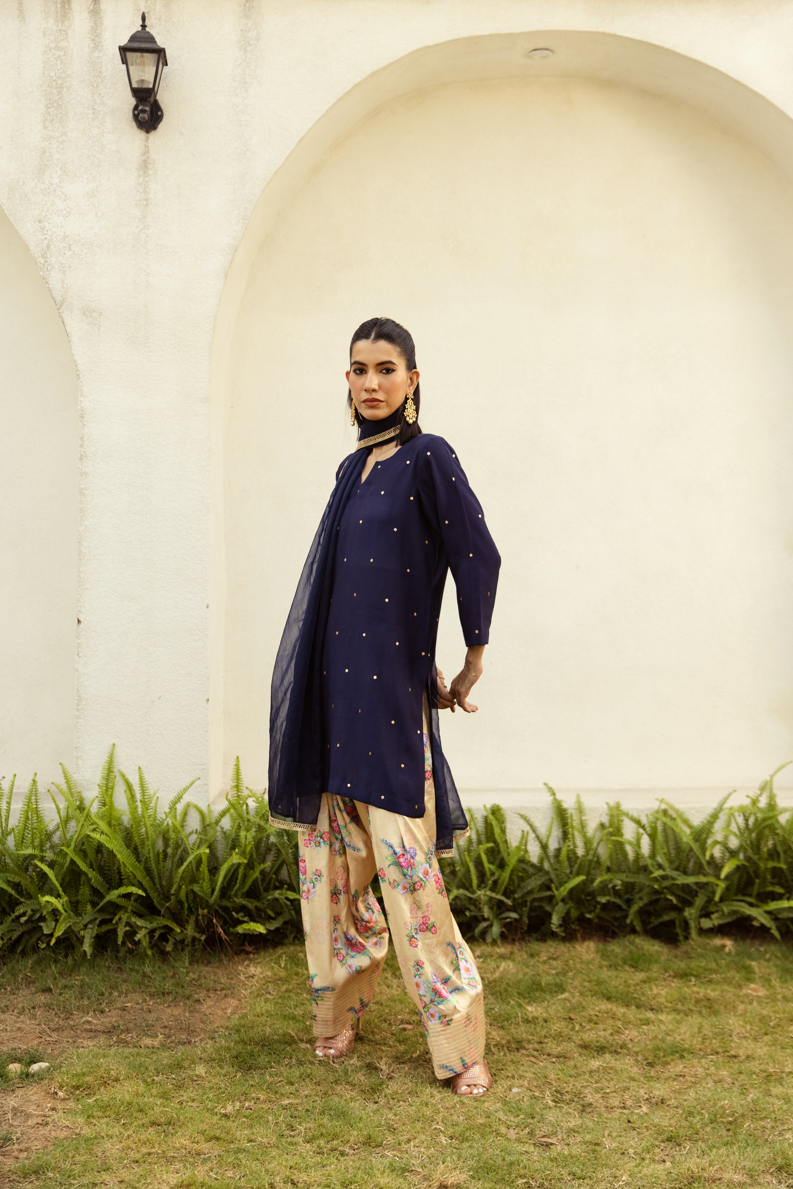 Noor Farshi Salwar Navy blue set