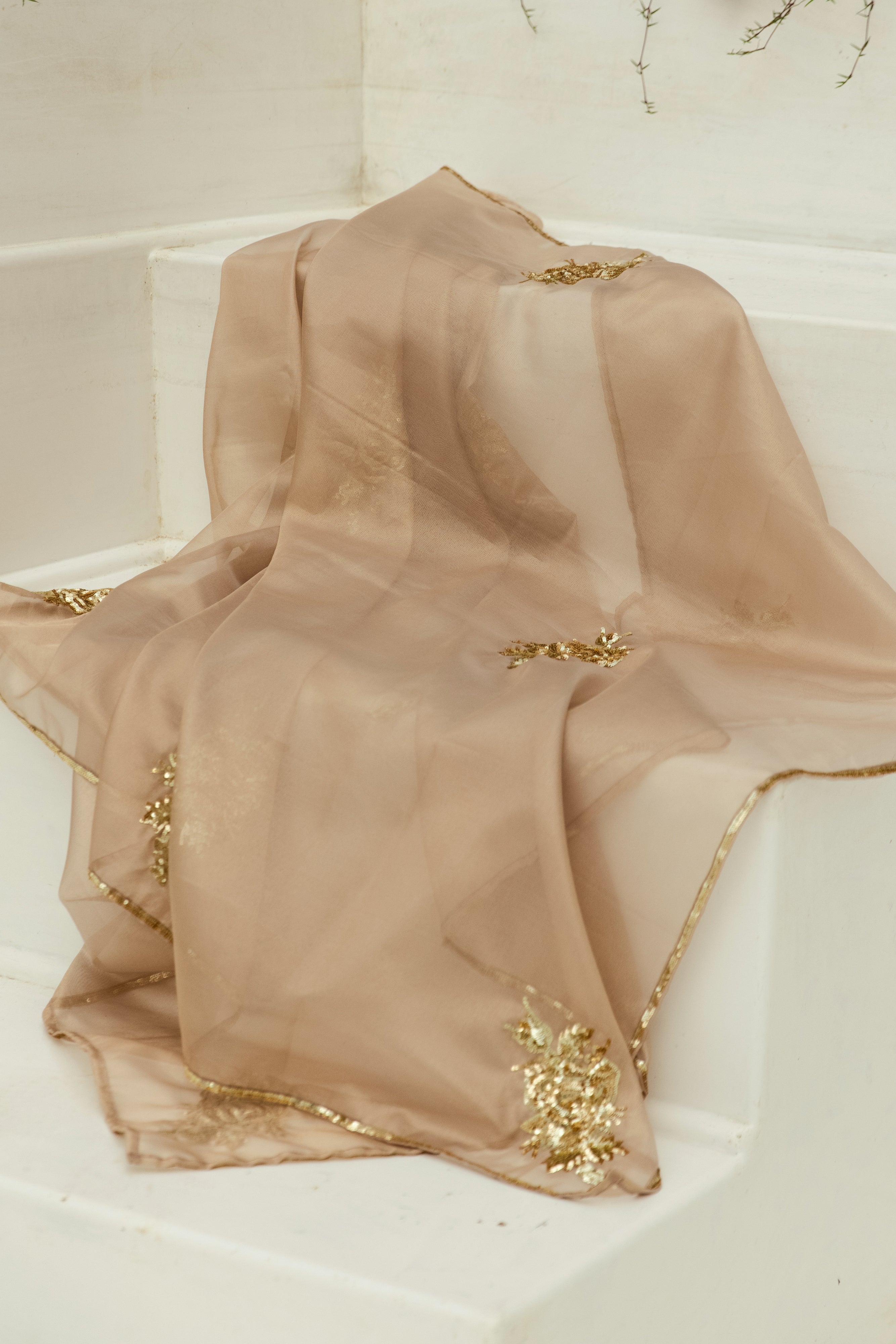 Noor Golden floral Dupatta
