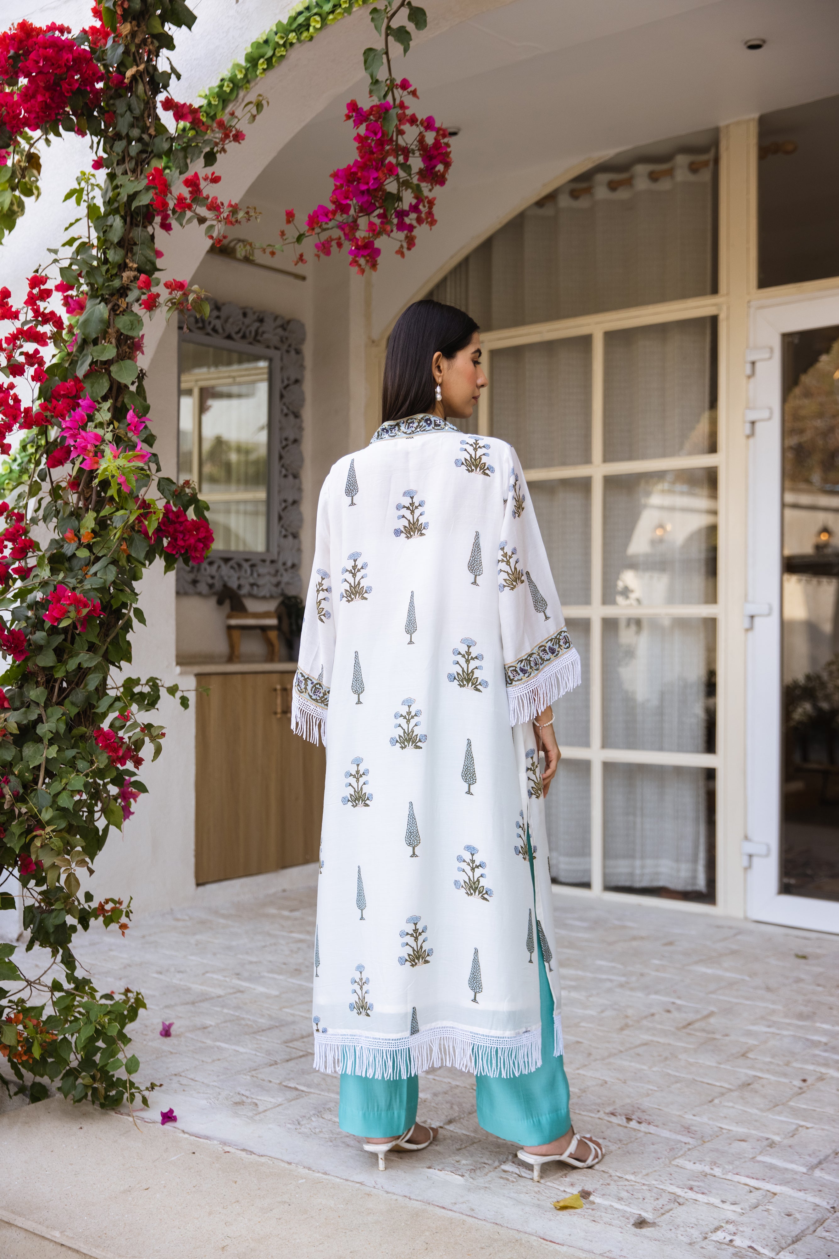 Picnic Turquoise Handblock Kurta set