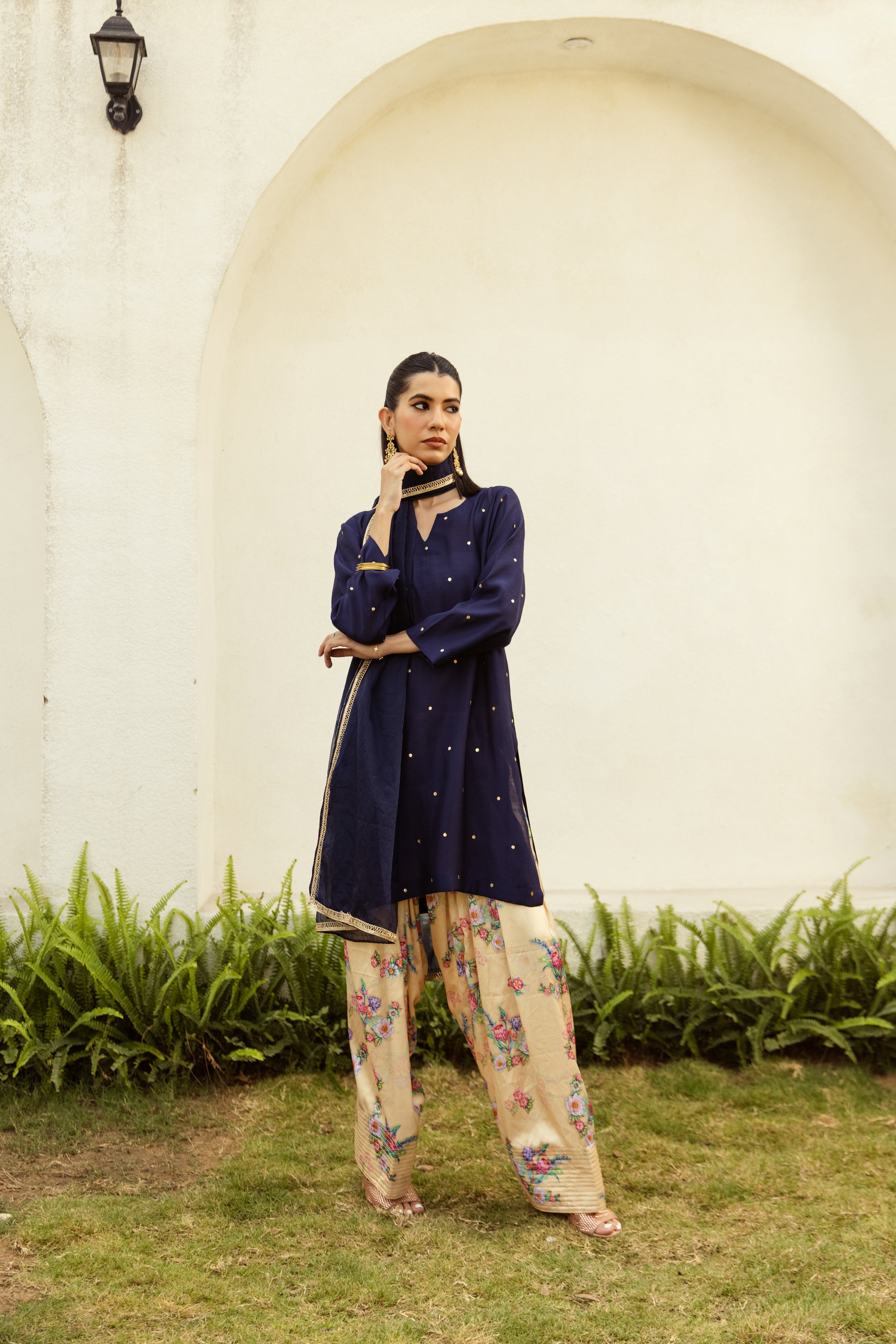 Noor Farshi Salwar Navy blue set
