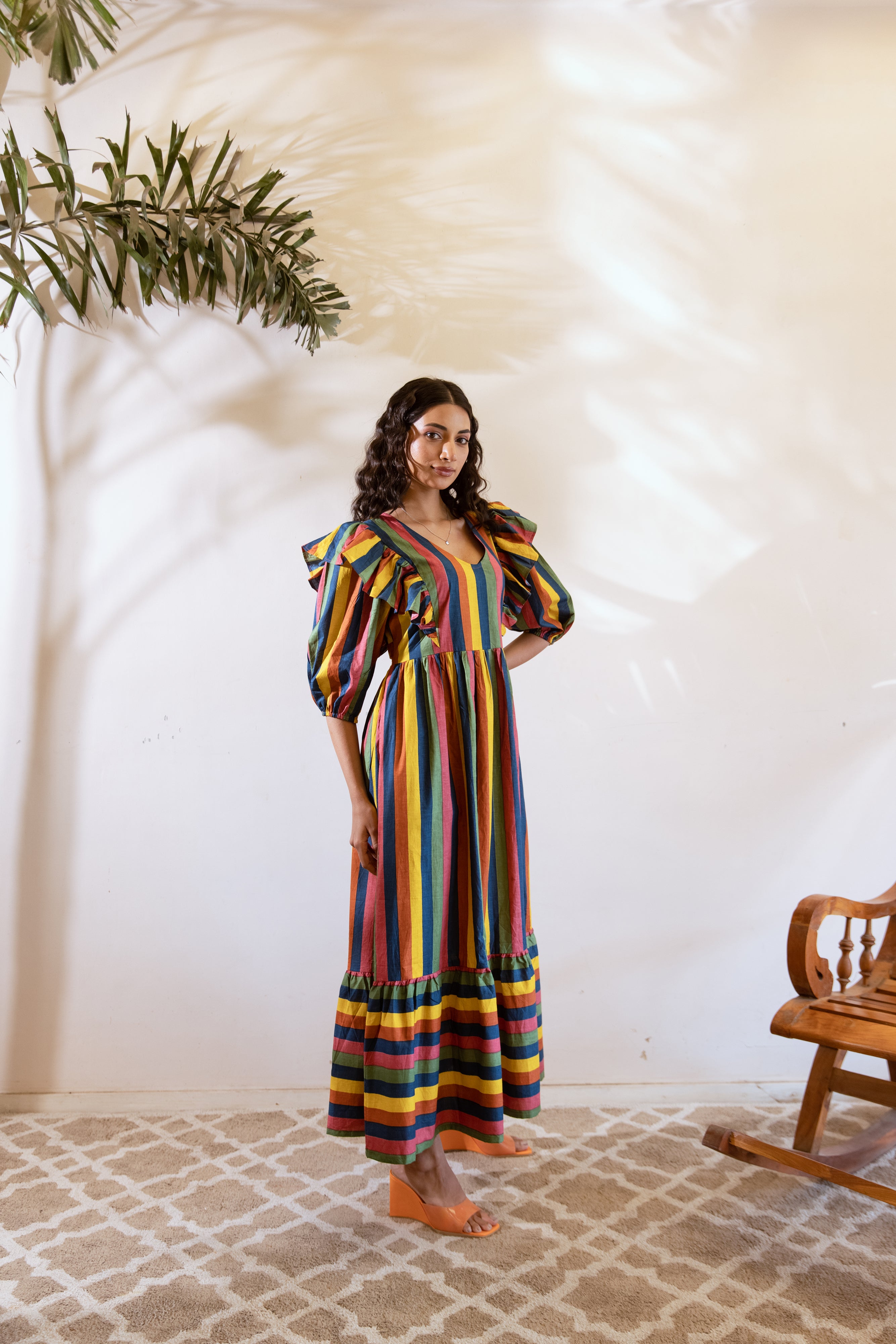 Bagh Multicoloured stripes dress