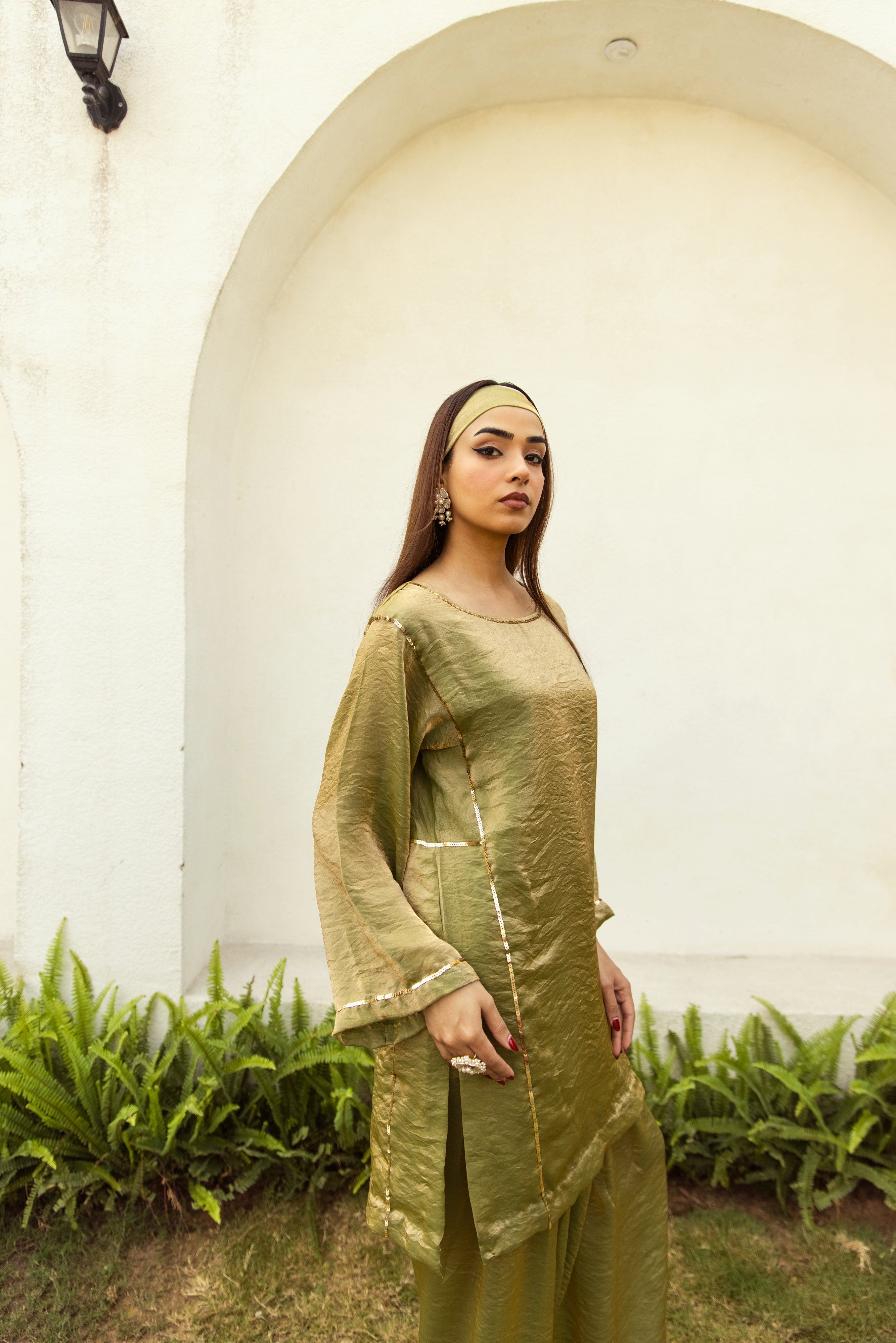 Noor Farshi Salwar Green Set - Golden