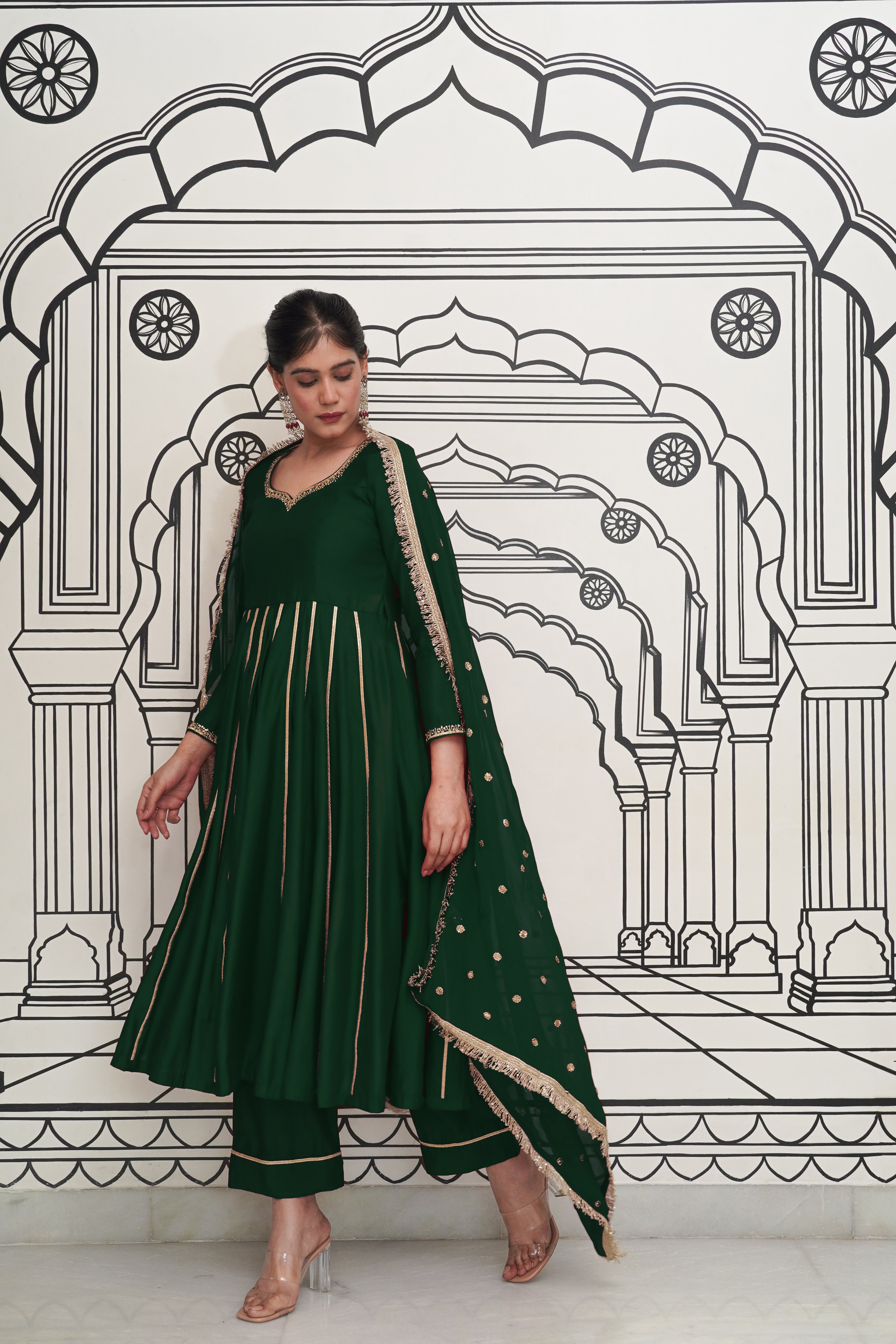 Emerald Anarkali Set