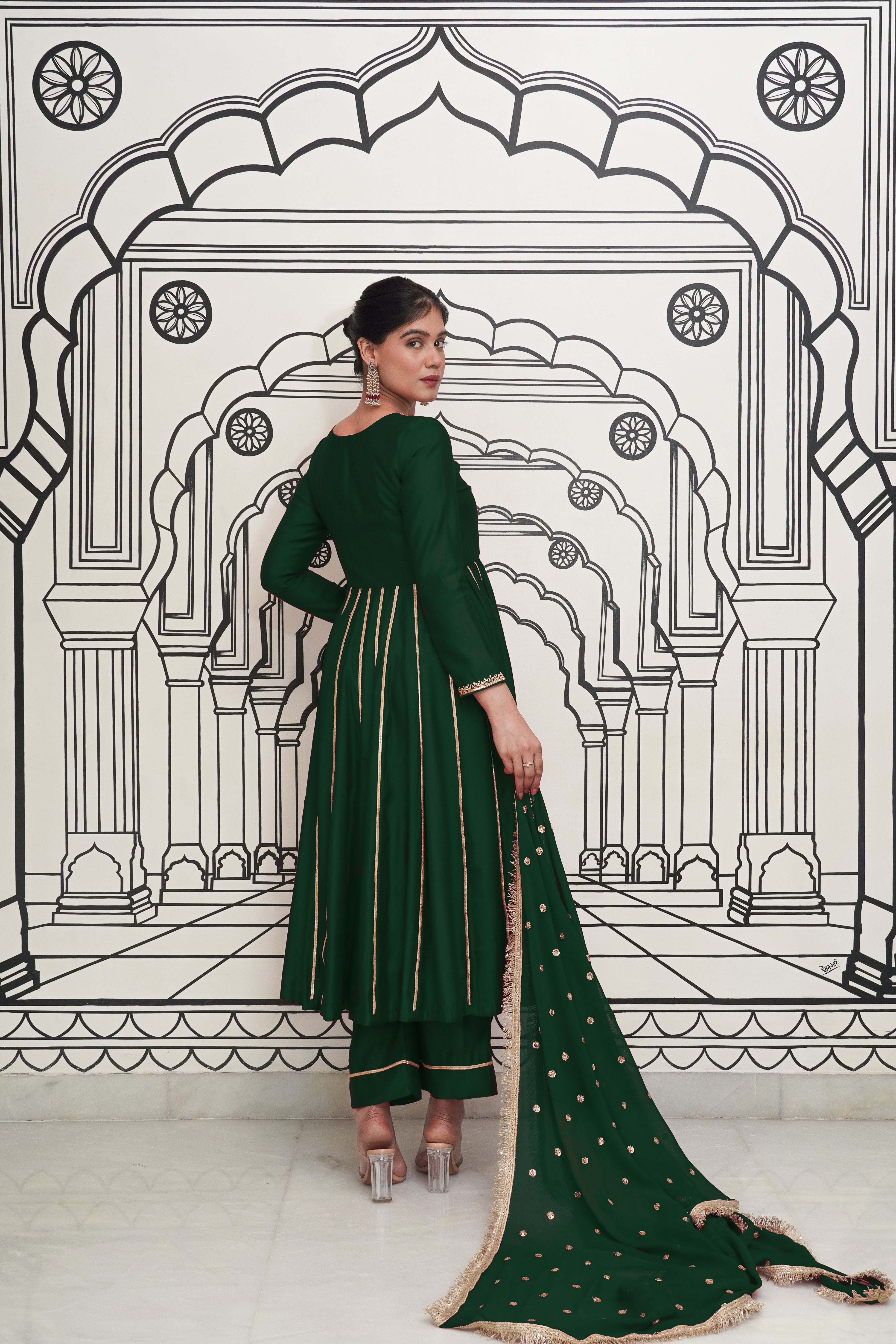 Emerald Anarkali Set