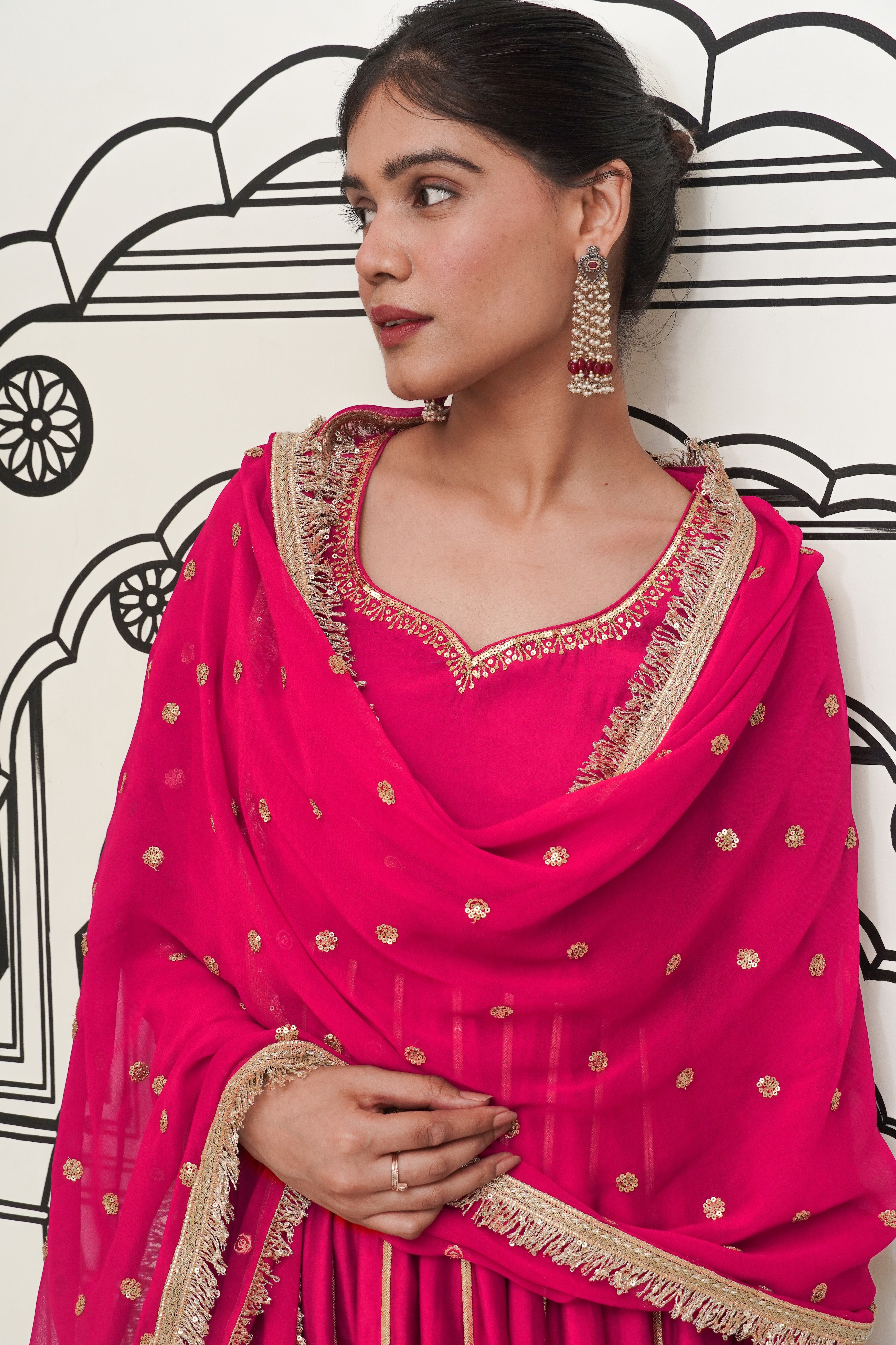 Tourmaline Hand work Anarkali Set