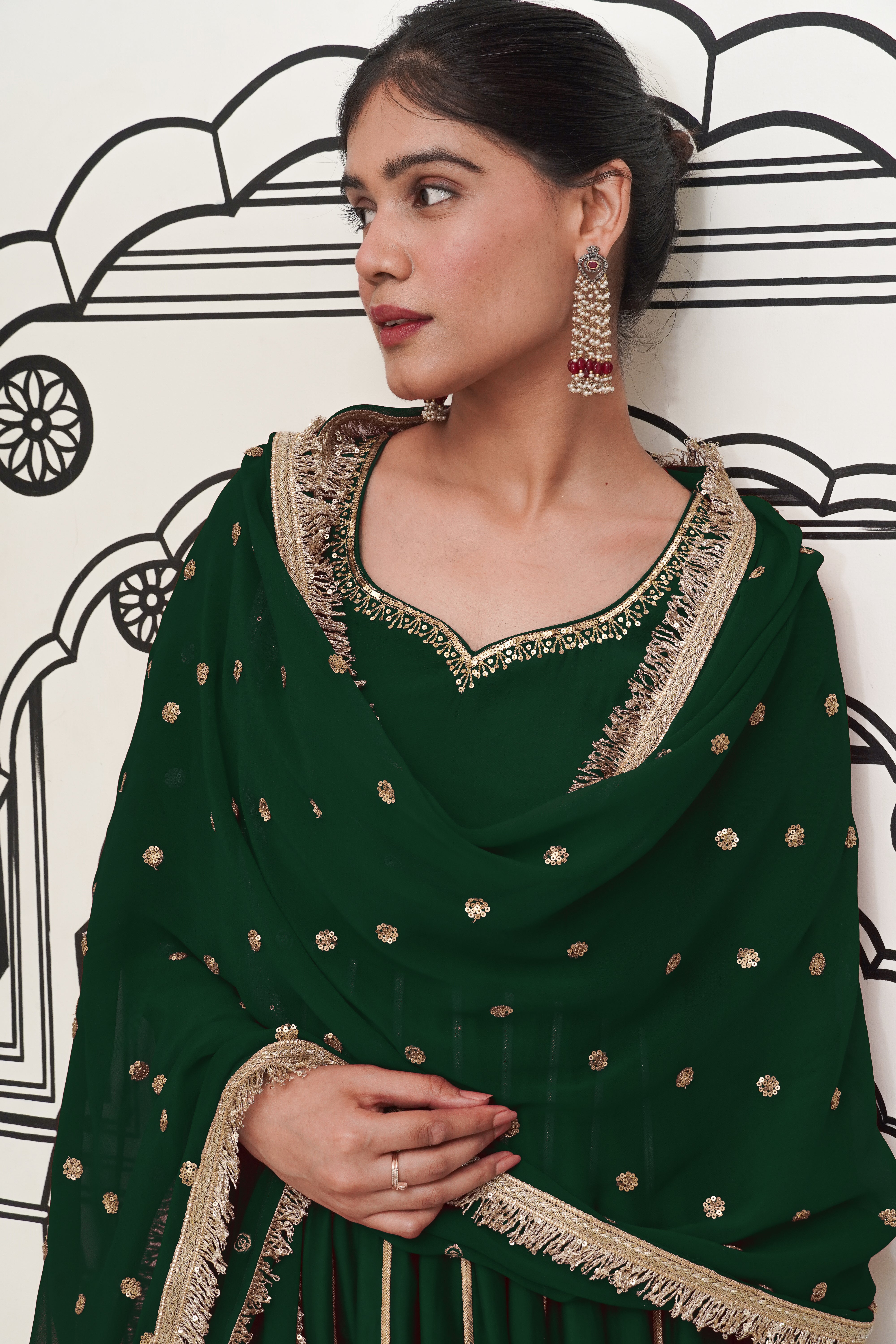 Emerald Anarkali Set