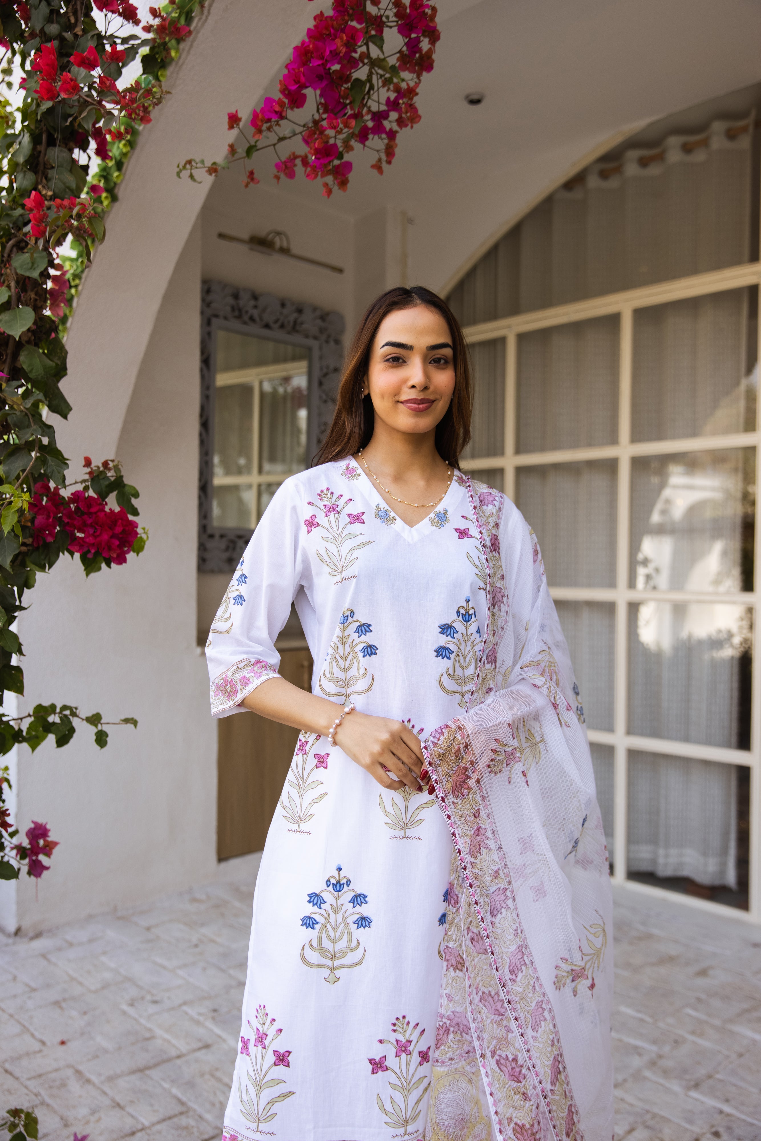 Picnic Multicolored Handblock kurta set