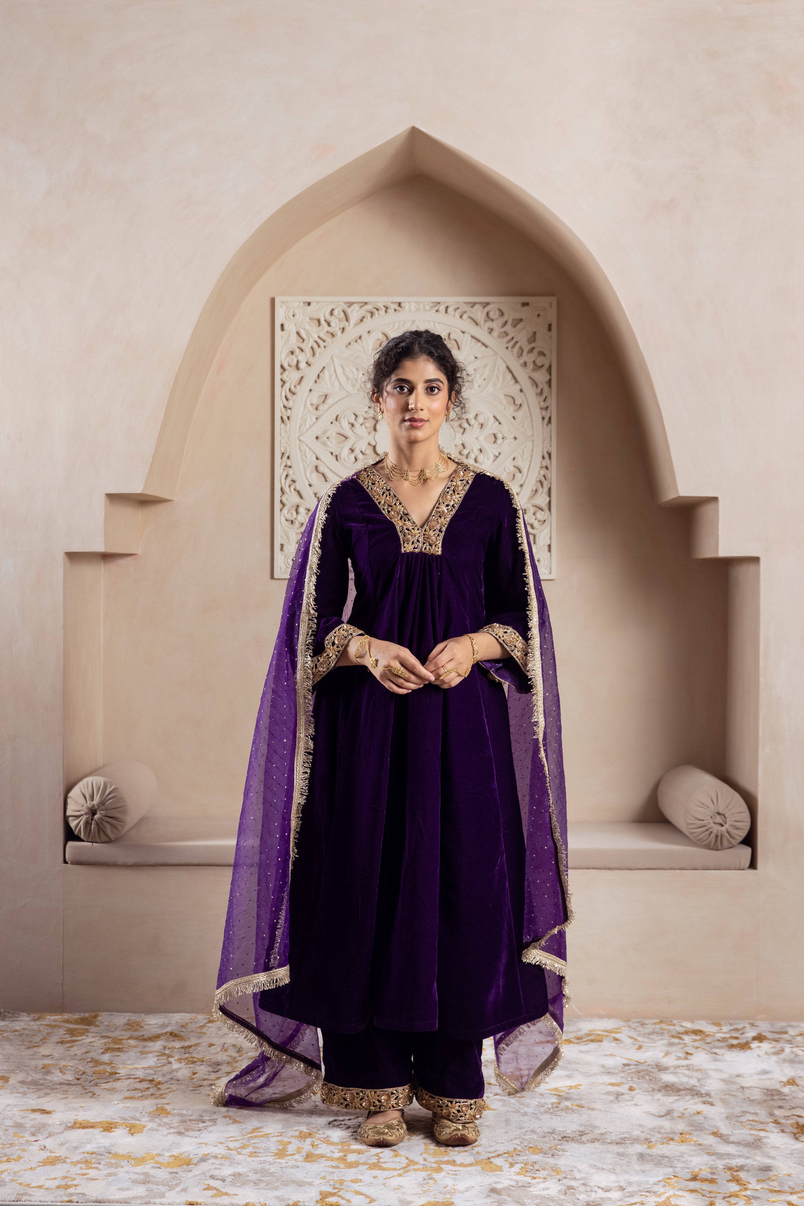 FIRGUN PURPLE VELVET SET