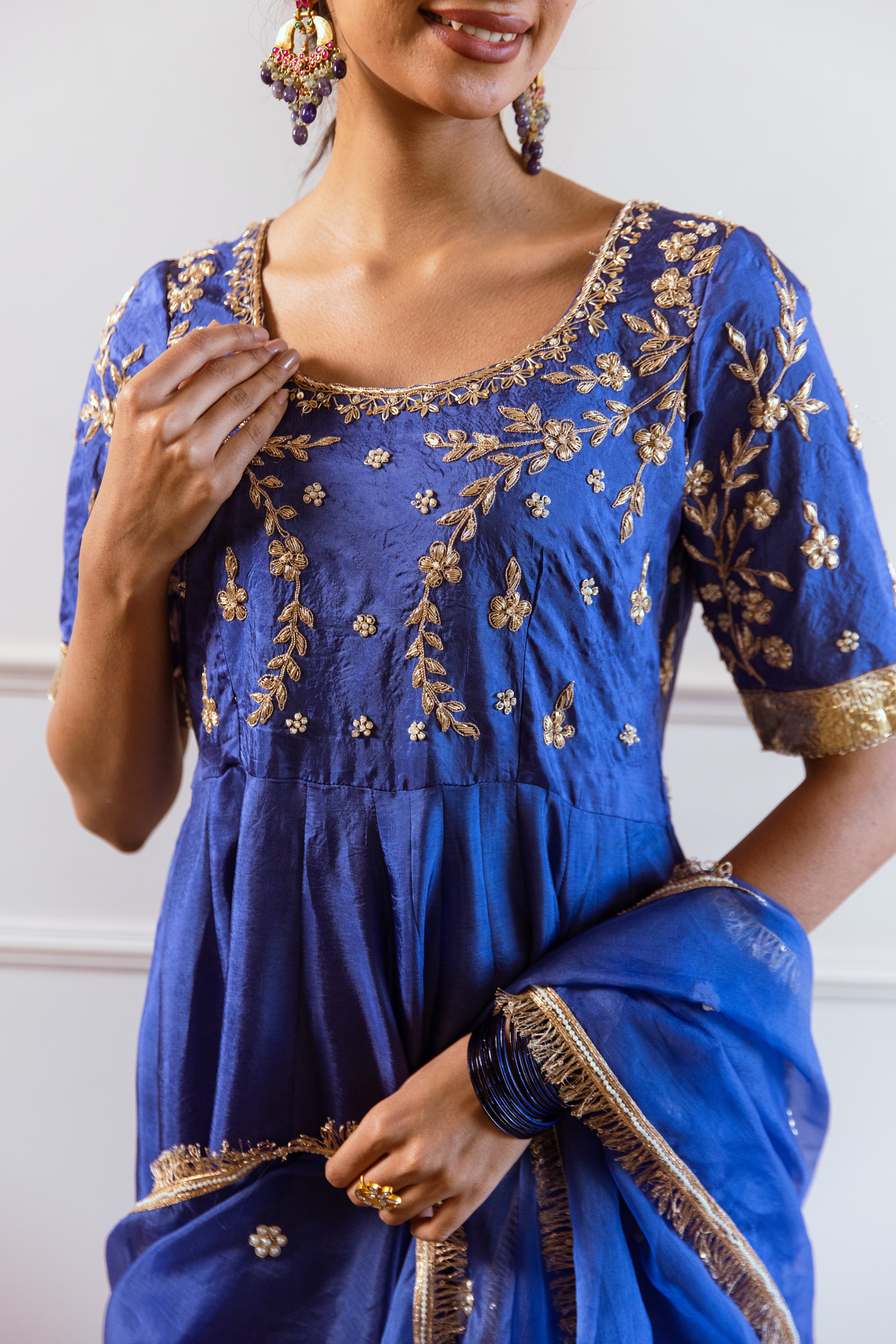 Salma Sitara Blue Gotta Anarkali Set