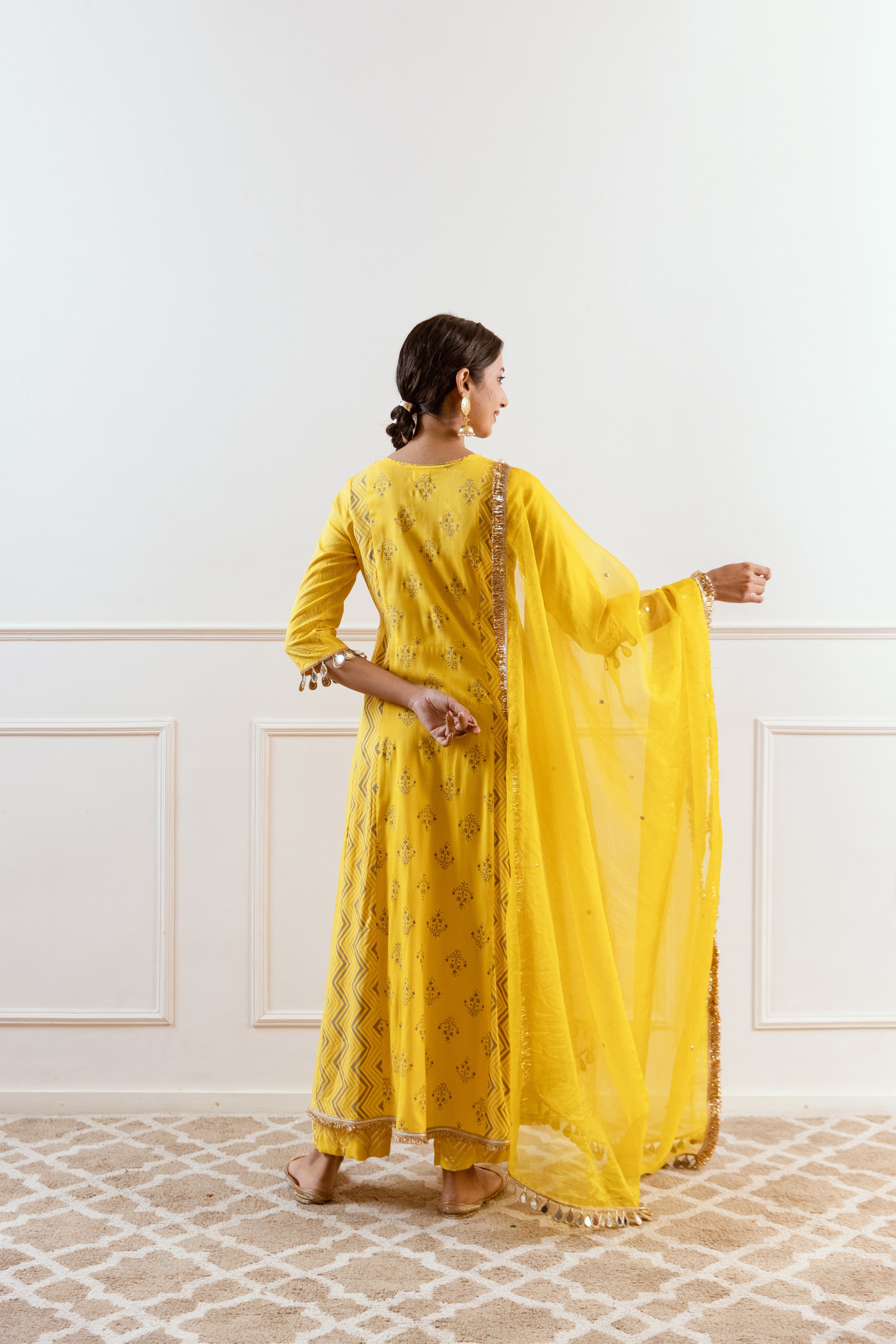 Salma Sitara Yellow Anarkali set