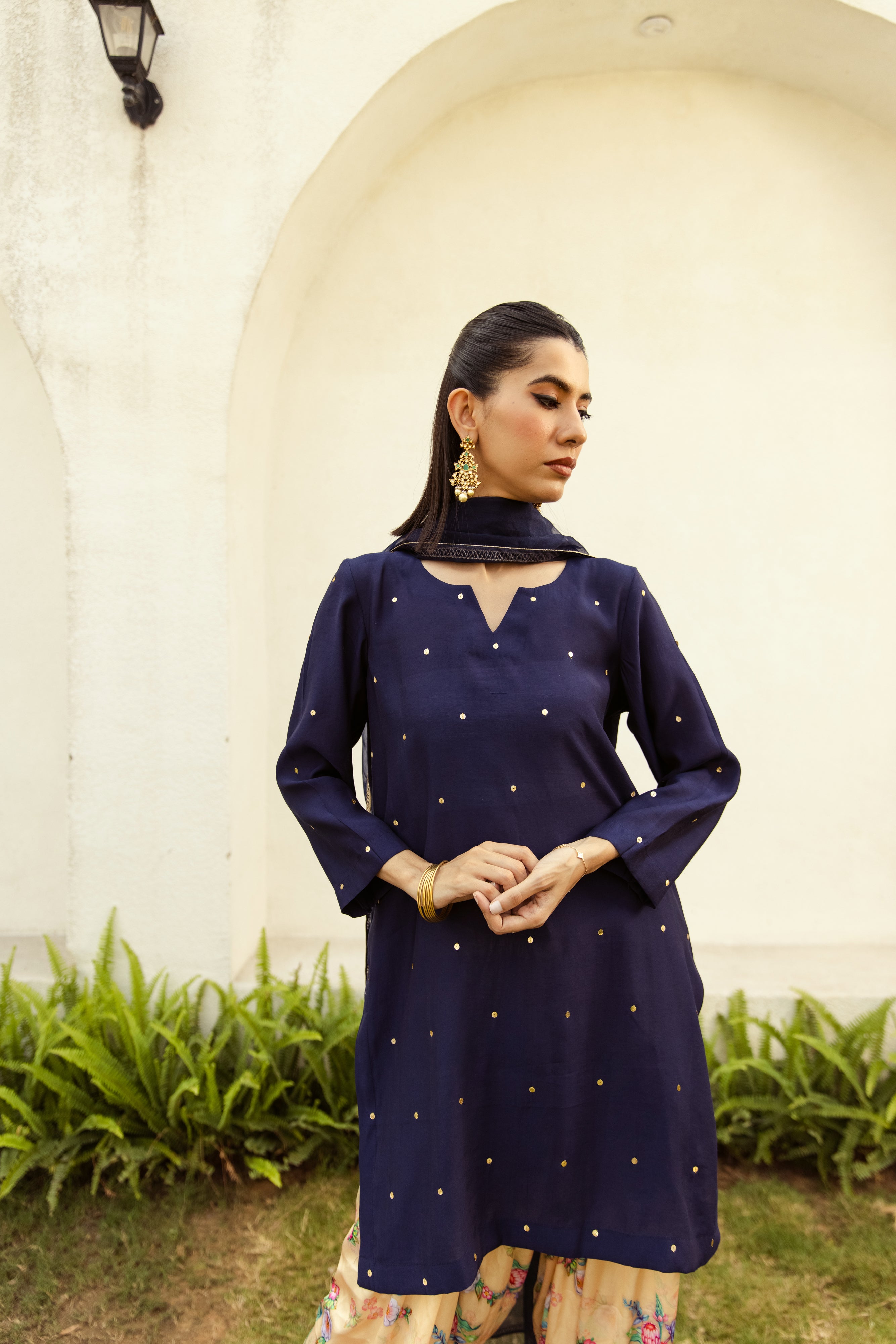 Noor Farshi Salwar Navy blue set