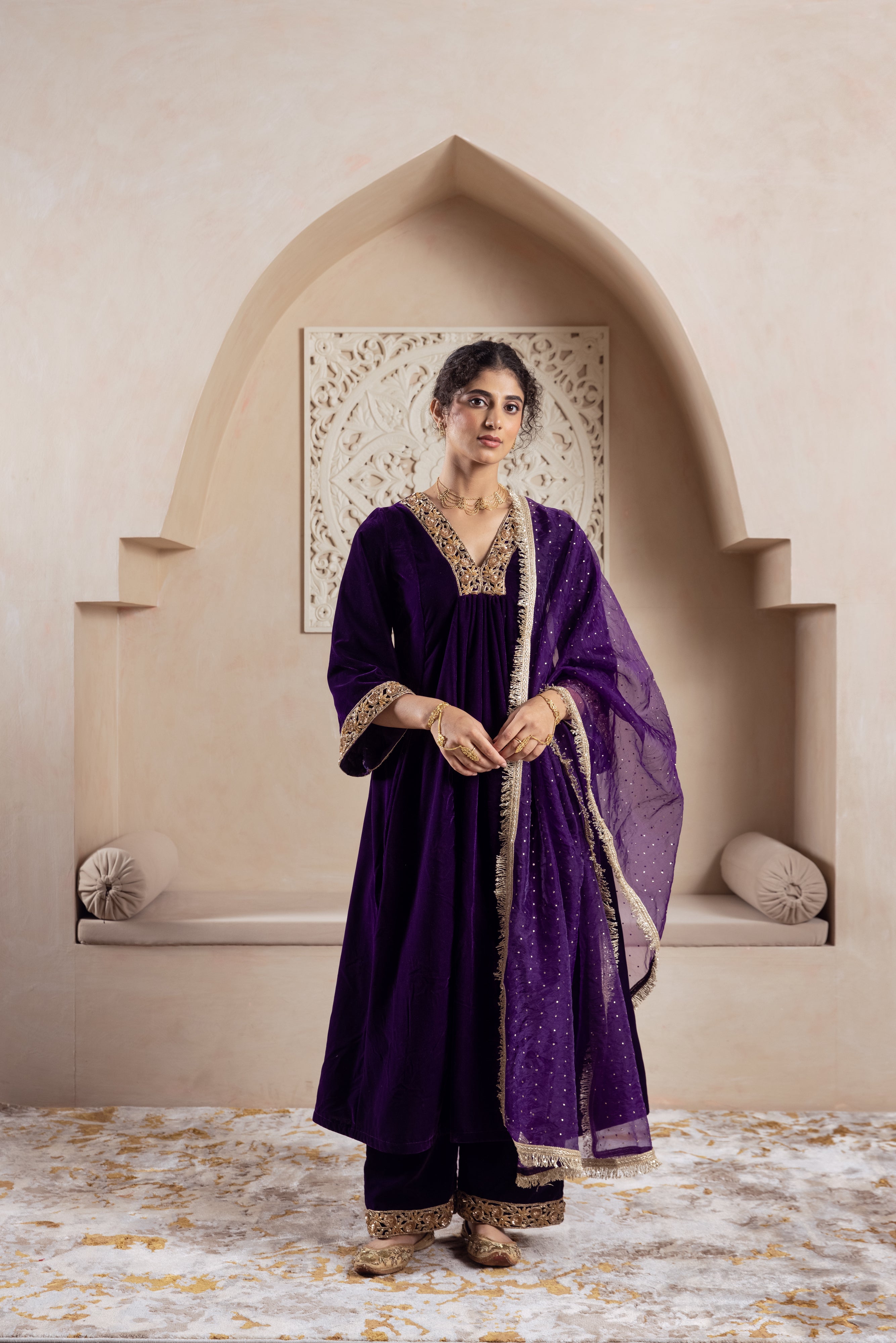 FIRGUN PURPLE VELVET SET