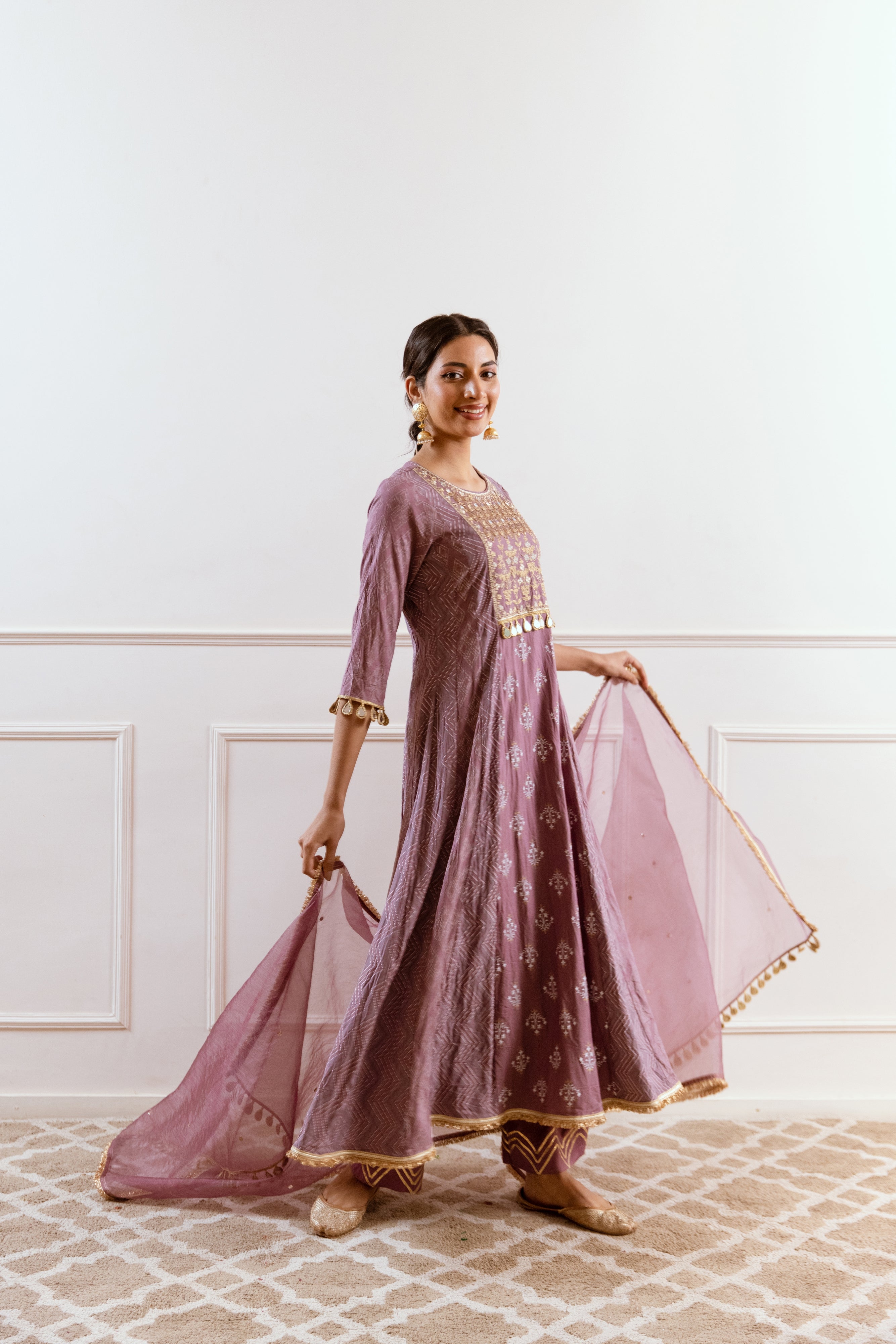 Salma Sitara Mauve  Anarkali set