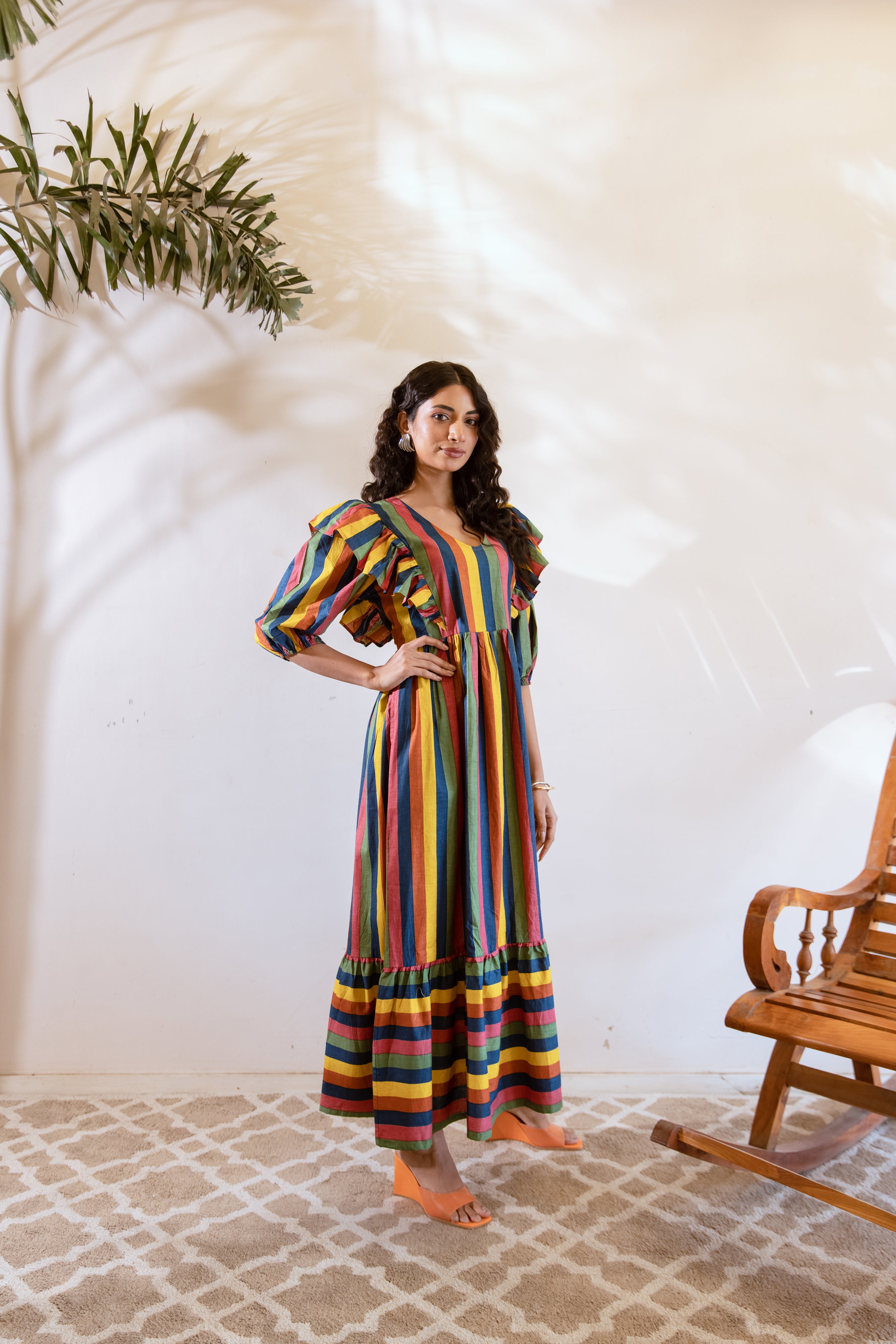 Bagh Multicoloured stripes dress