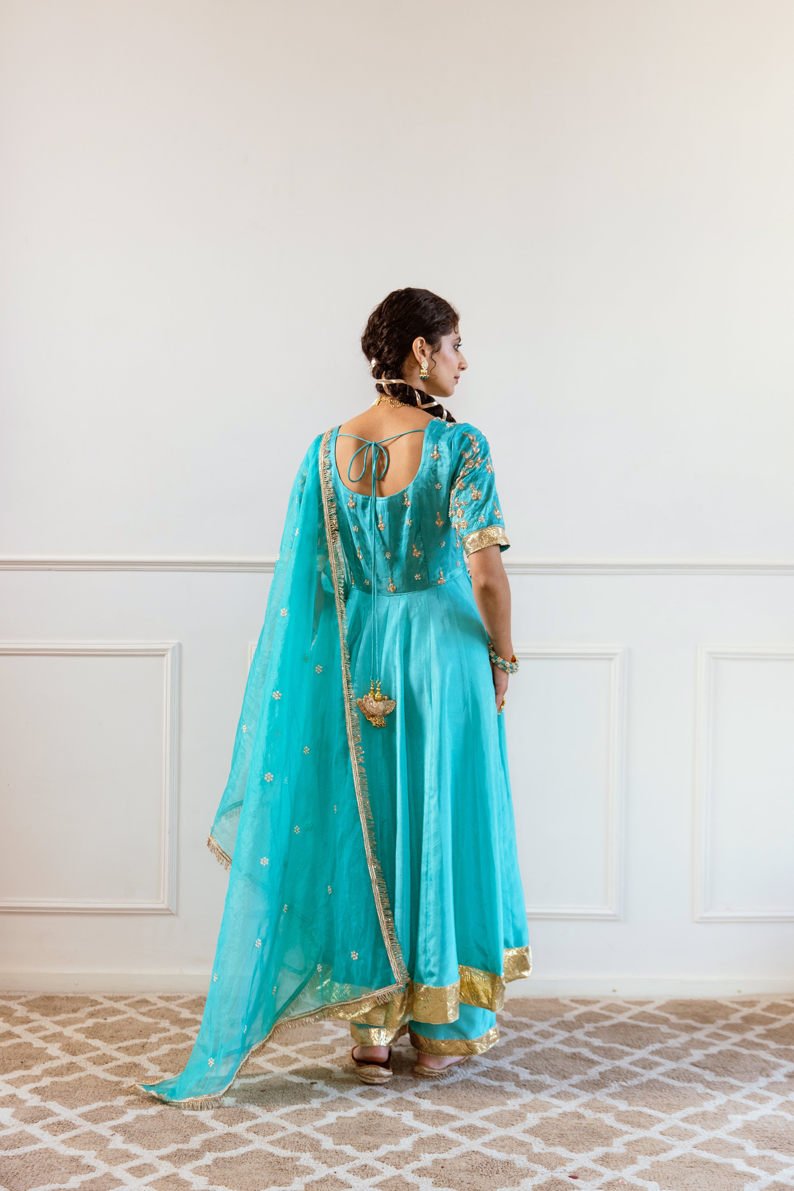 Salma Sitara turquoise Anarkali Set