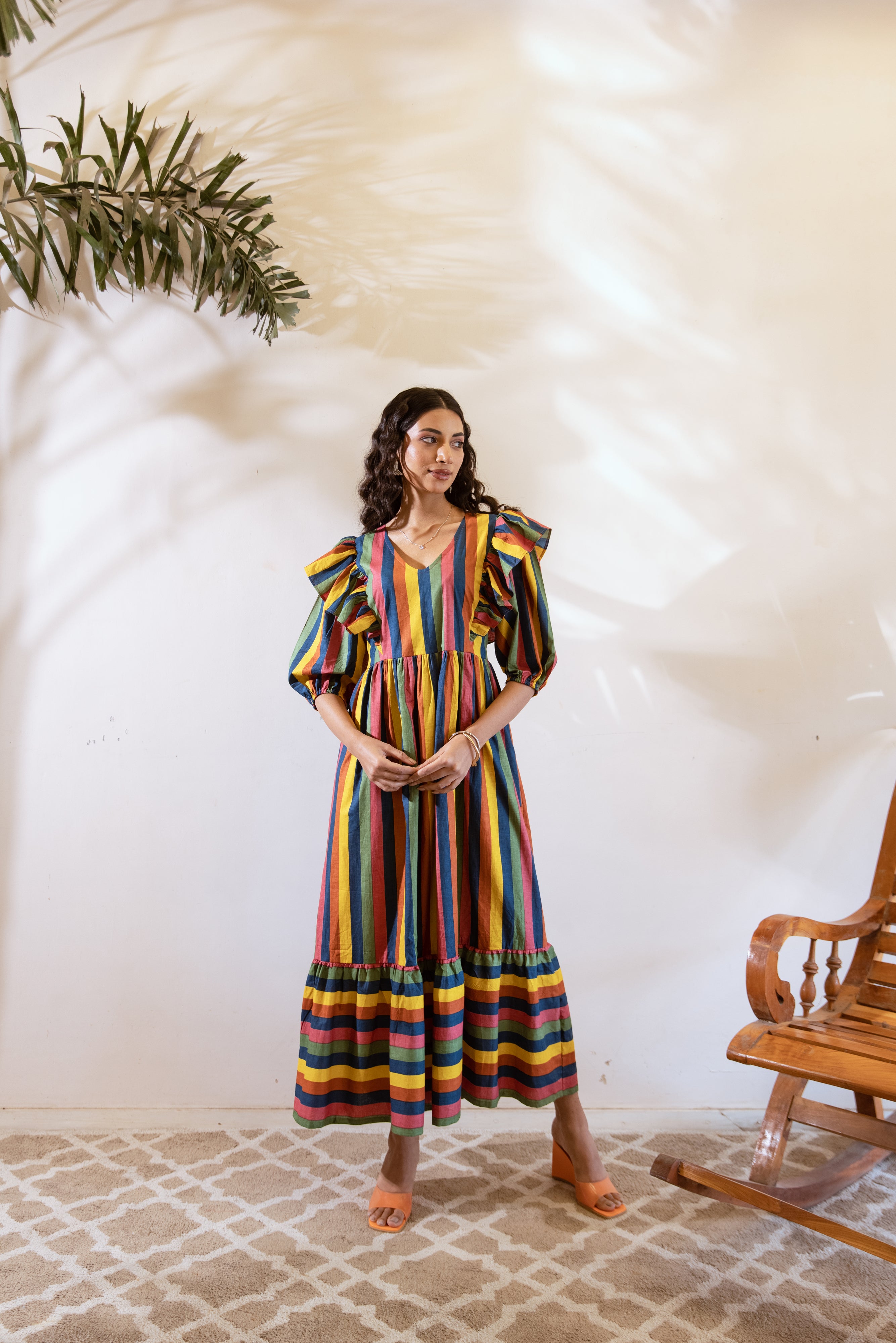 Bagh Multicoloured stripes dress