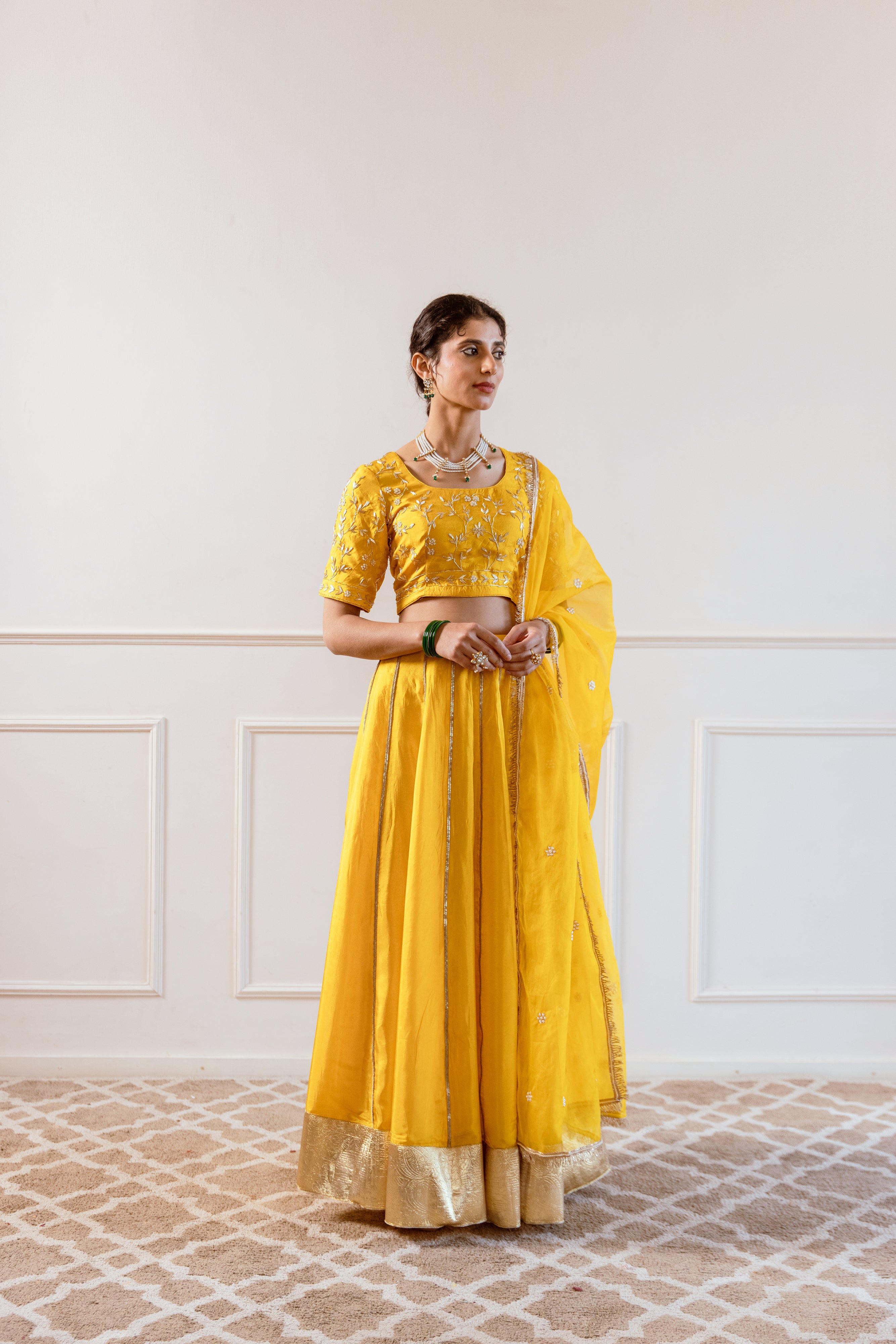 Salma Sitara Haldi lehenga Set