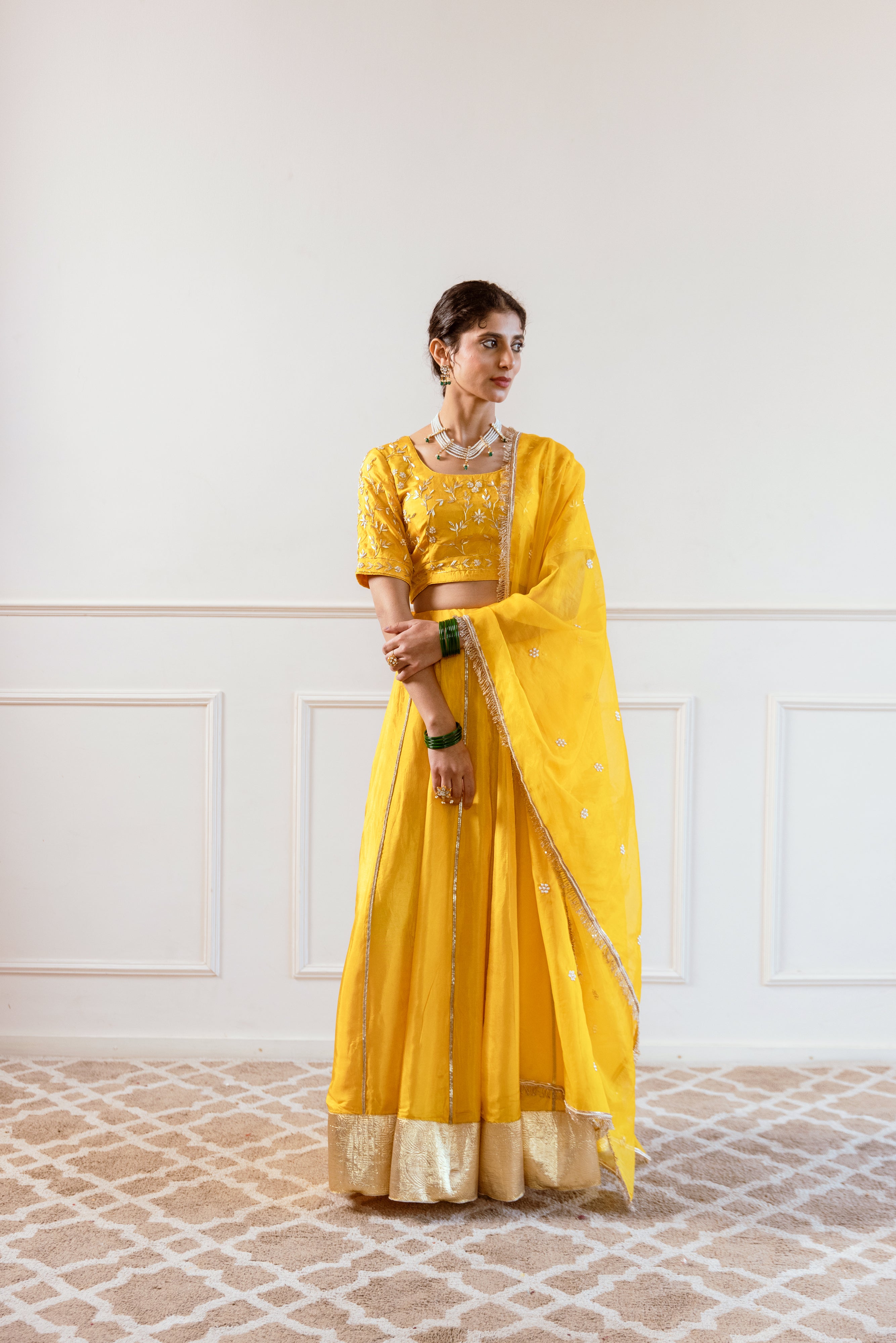 Salma Sitara Haldi lehenga Set