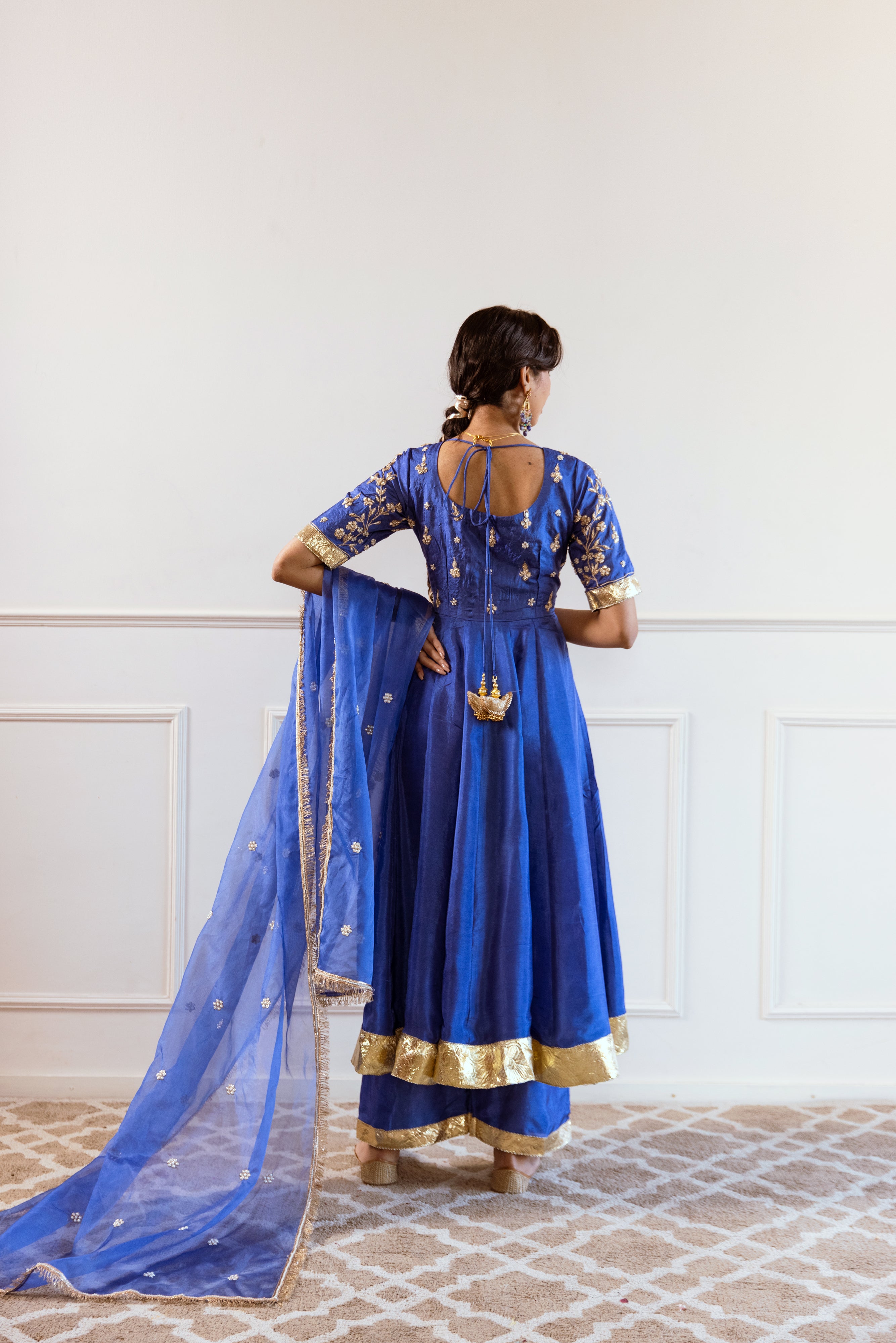 Salma Sitara Blue Gotta Anarkali Set