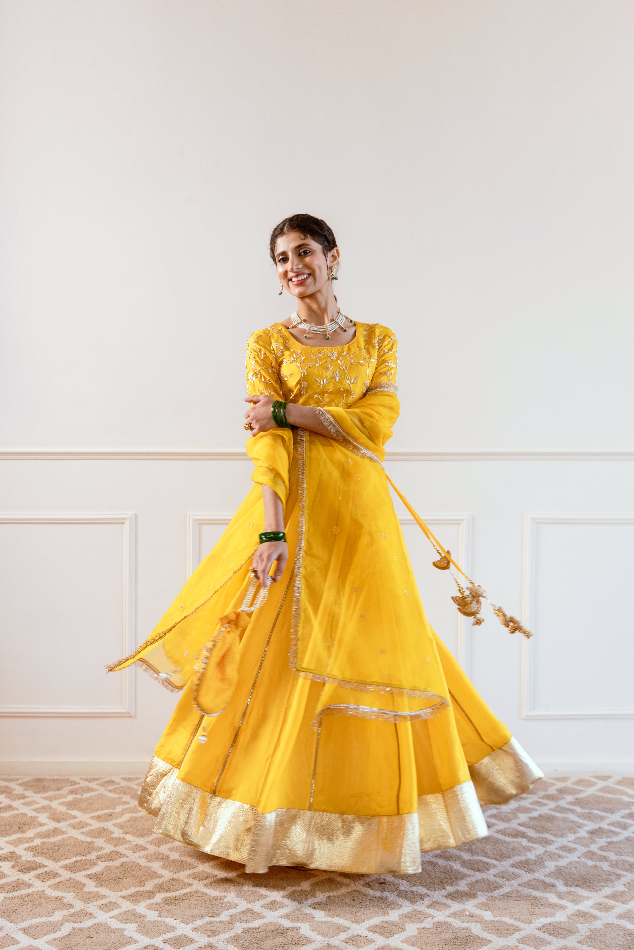 Salma Sitara Haldi lehenga Set