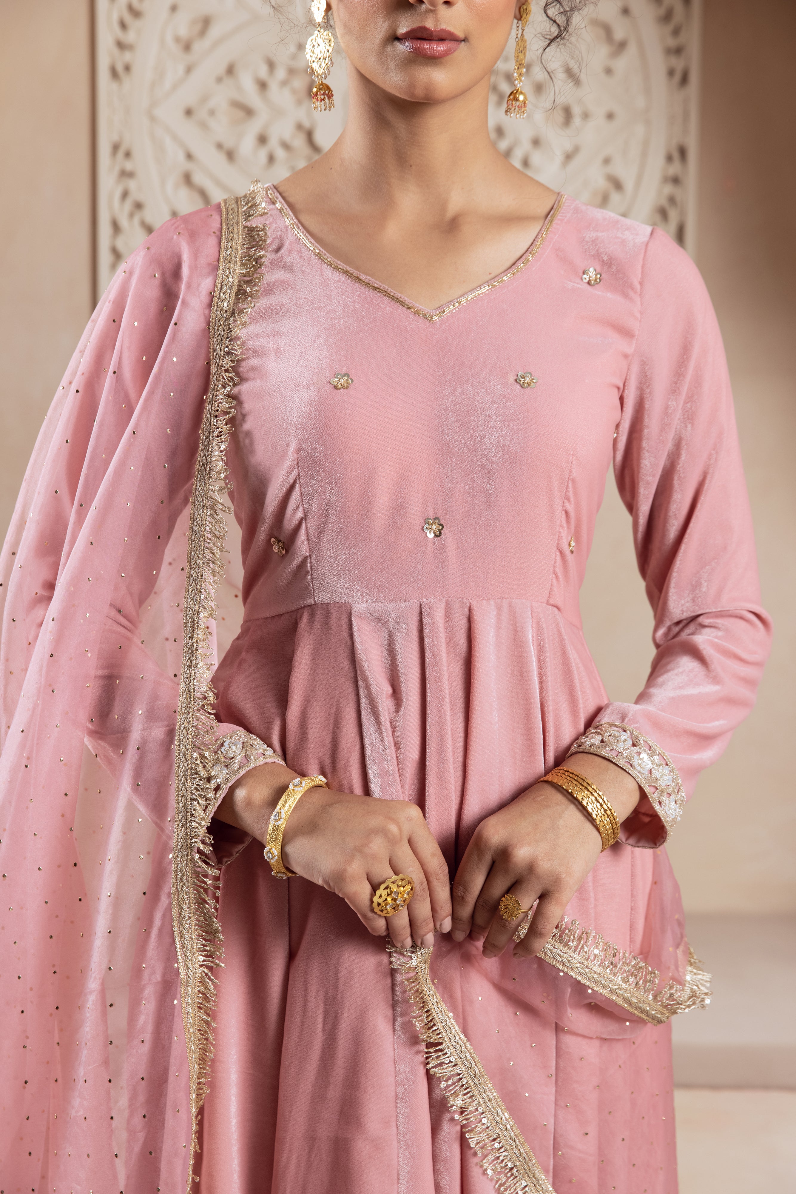 FIRGUN BABY PINK ANARKALI SET