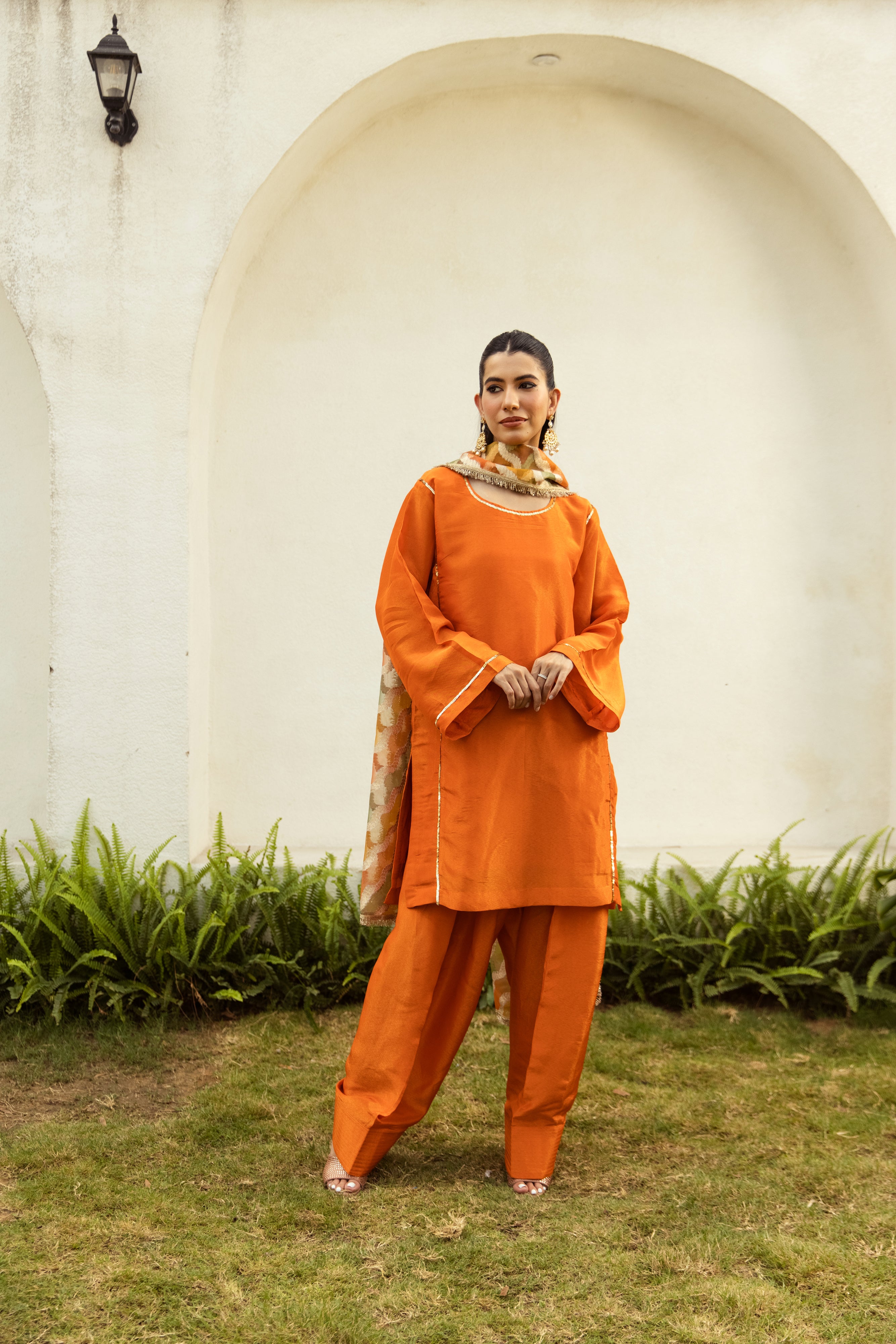 Noor Farshi Salwar Orange set