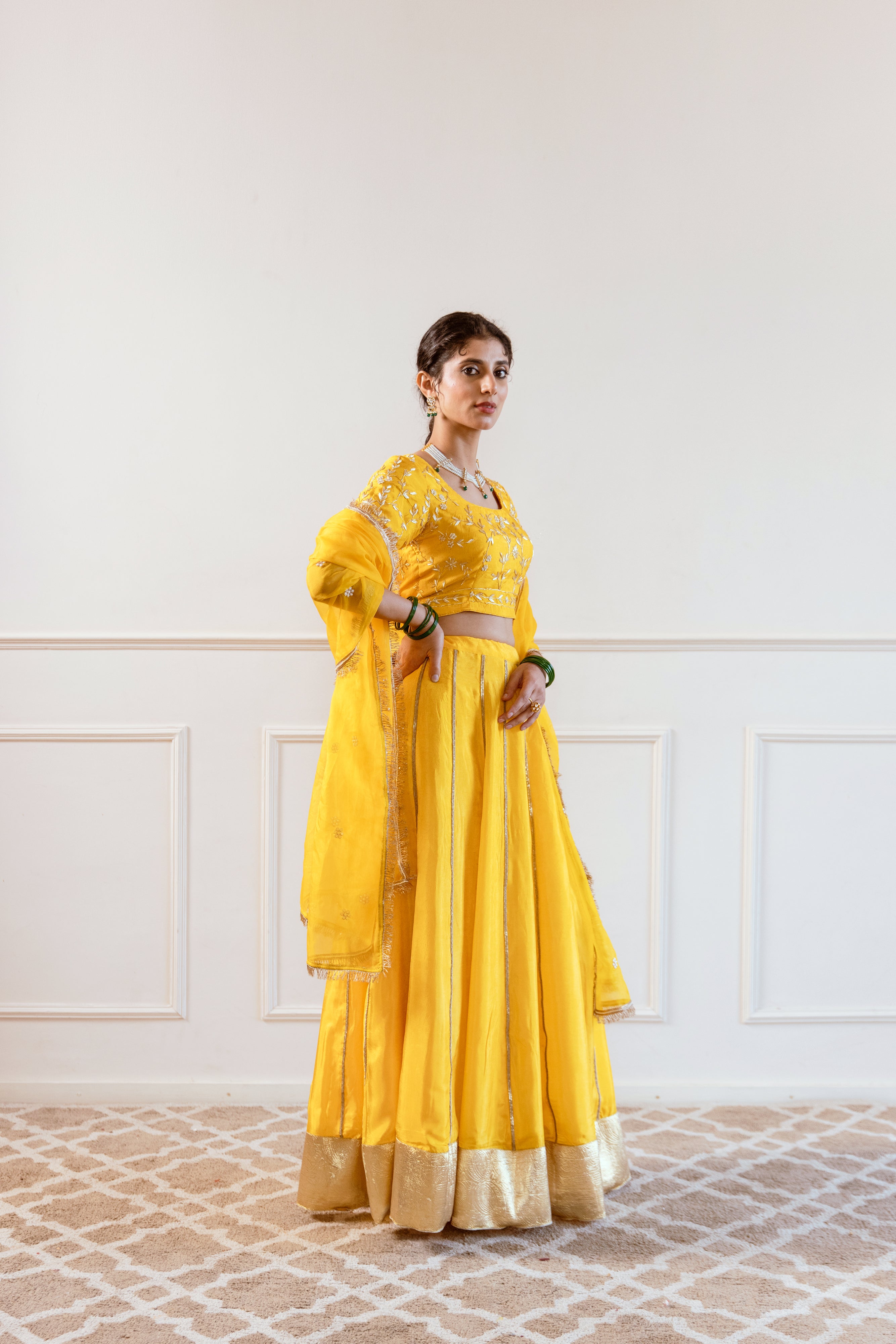 Salma Sitara Haldi lehenga Set