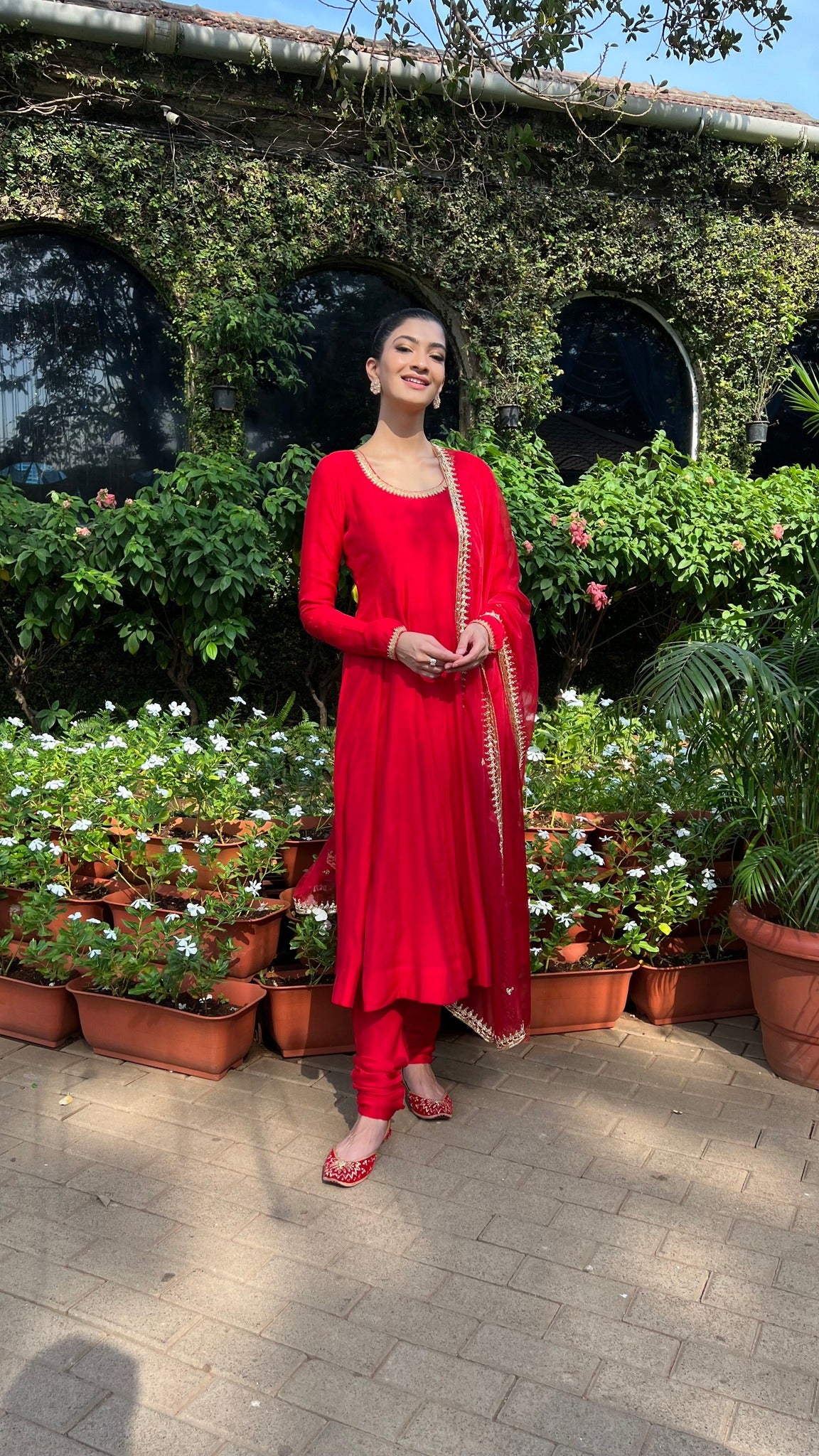 Afsana Red handwork Anarkali Set