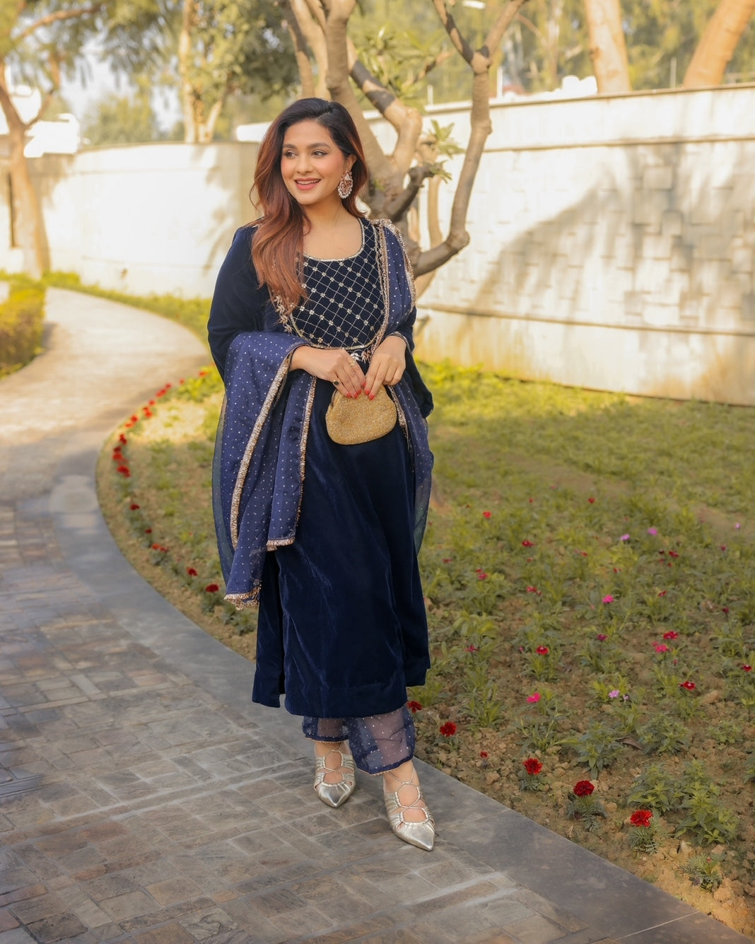 Khwabidah Navy Blue Ethnic Set of 3