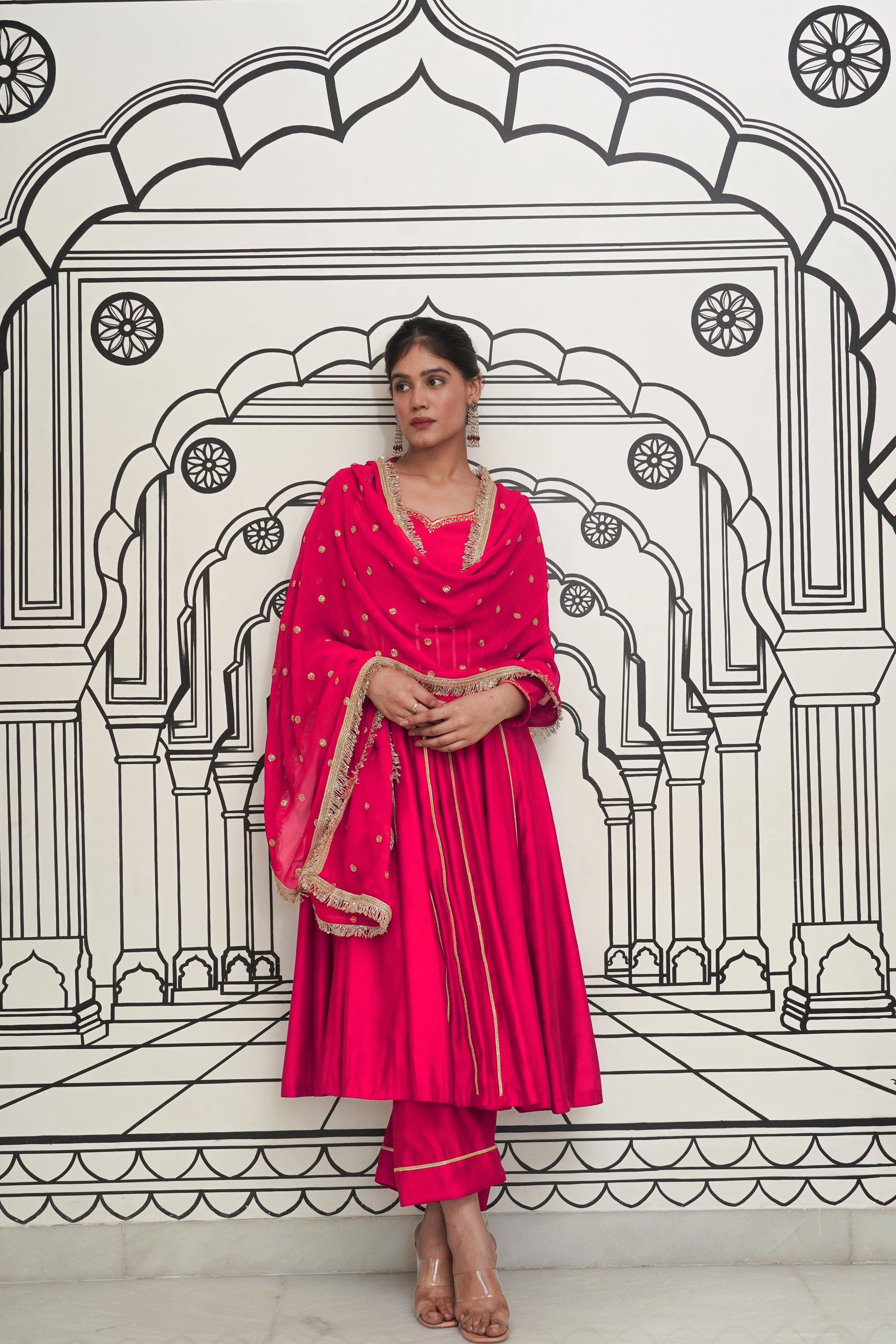 Tourmaline Hand work Anarkali Set