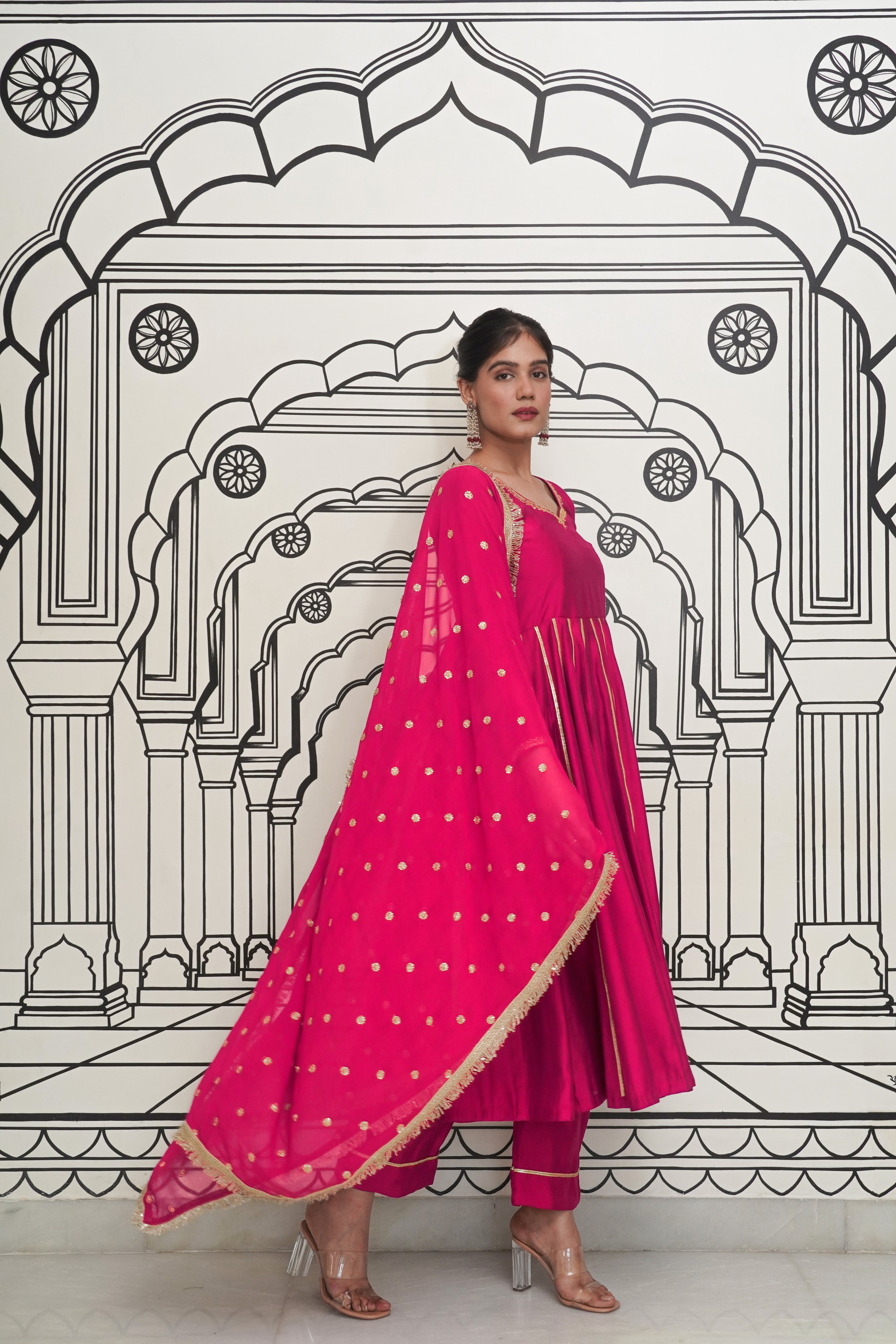 Tourmaline Hand work Anarkali Set