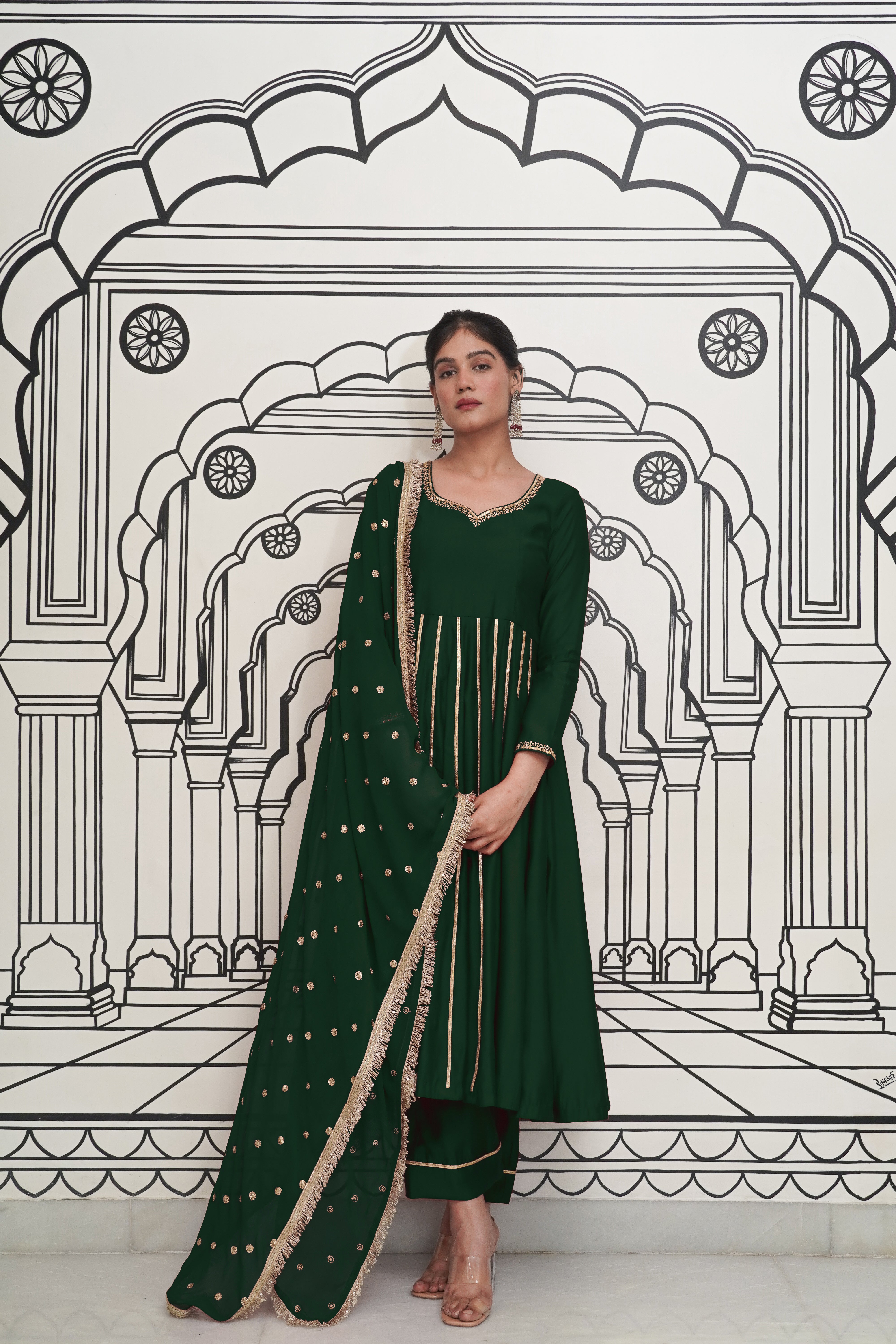 Emerald Anarkali Set
