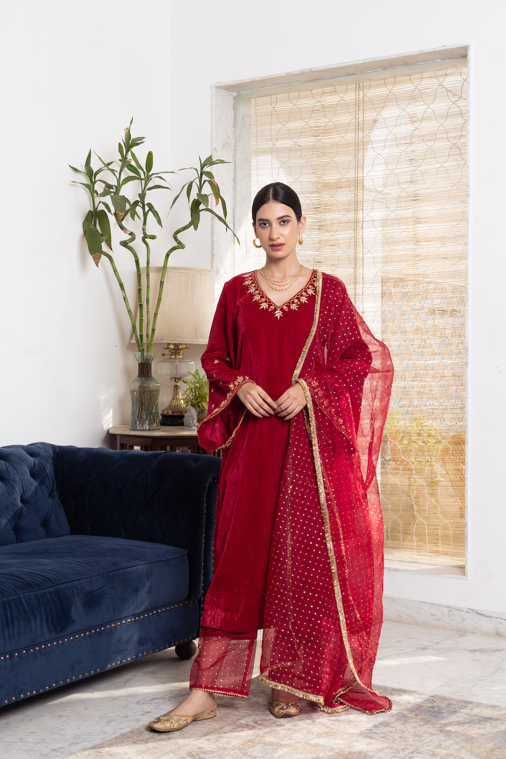 Khwabidah Maroon Ethnic Set 3