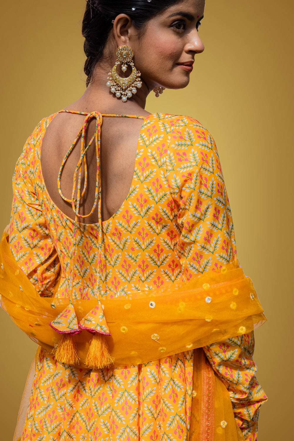 Mehfil Yellow Anarkali Set