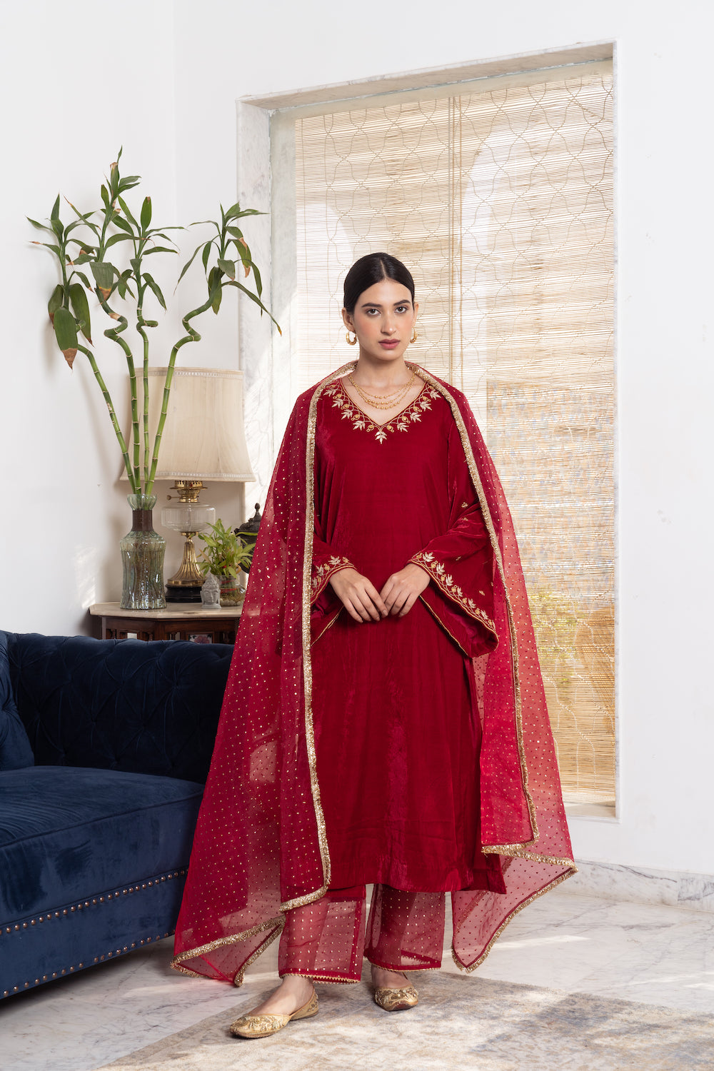 Khwabidah Maroon Ethnic Set 3