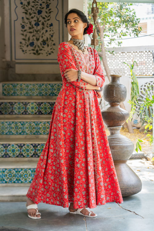 Red Maxi Jacket Set