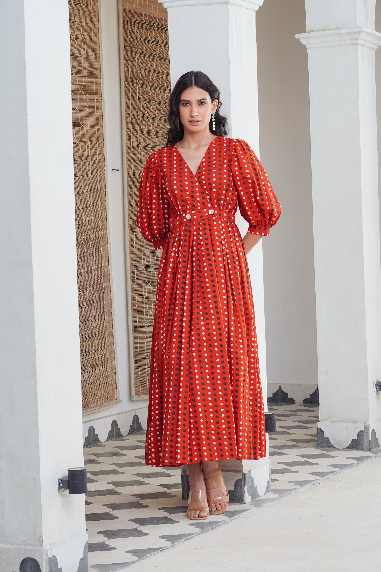 Red Polka Wrap Maxi