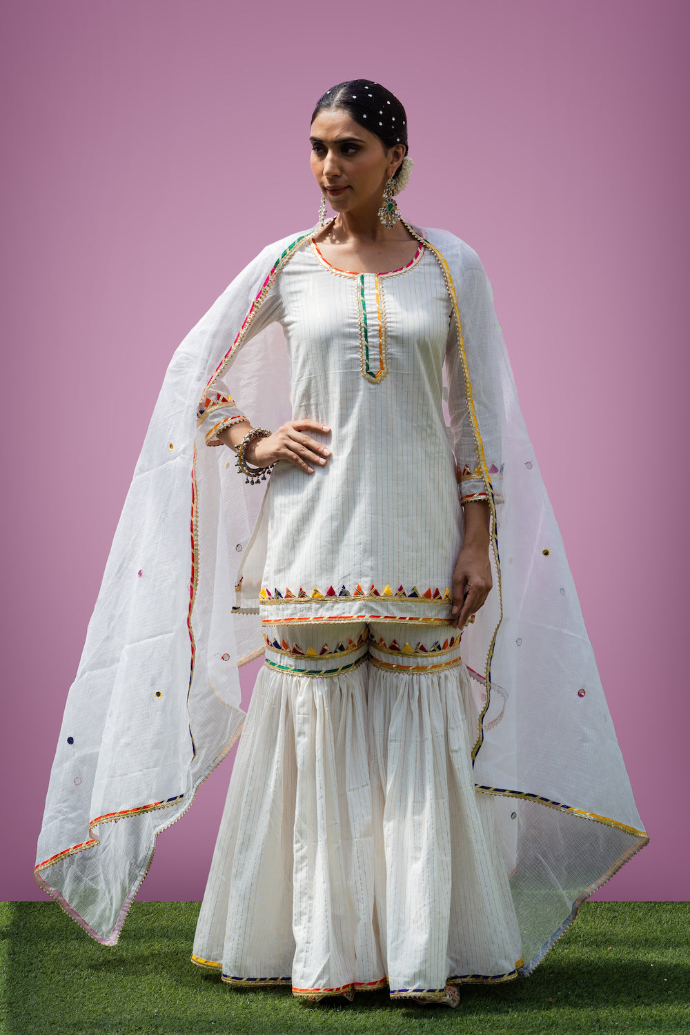 Mehfil White Gharara Set