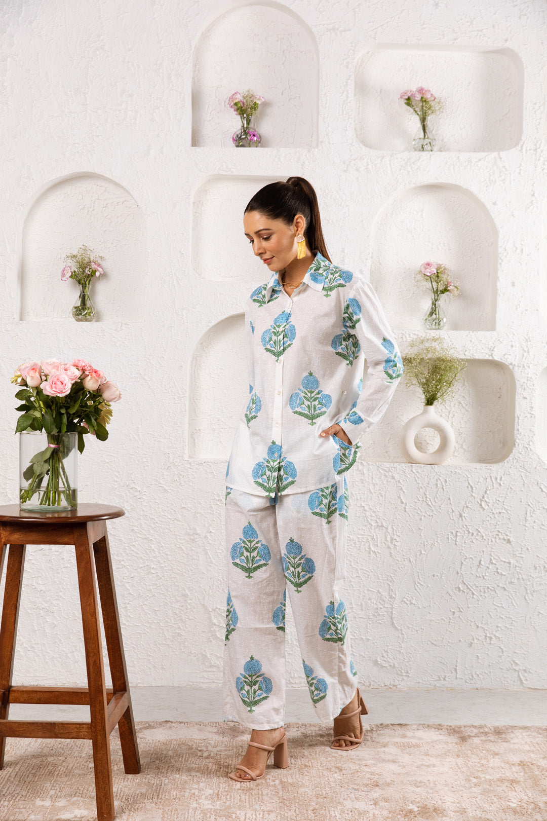 White Mughal Co-ord Set of 2