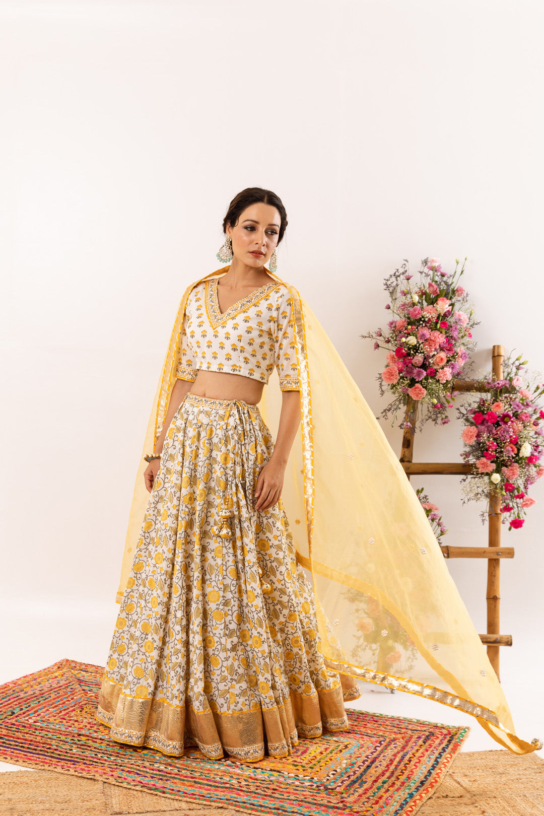 Nayab Yellow Lehenga Set of 3