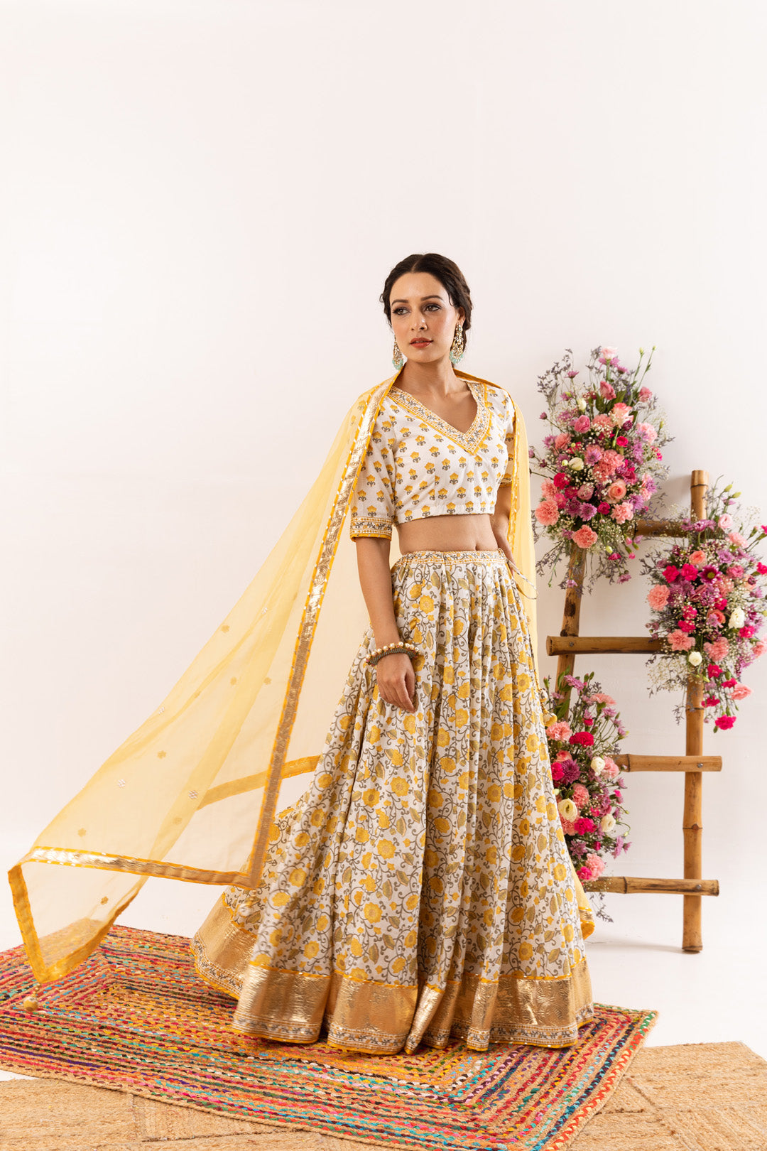 Nayab Yellow Lehenga Set of 3