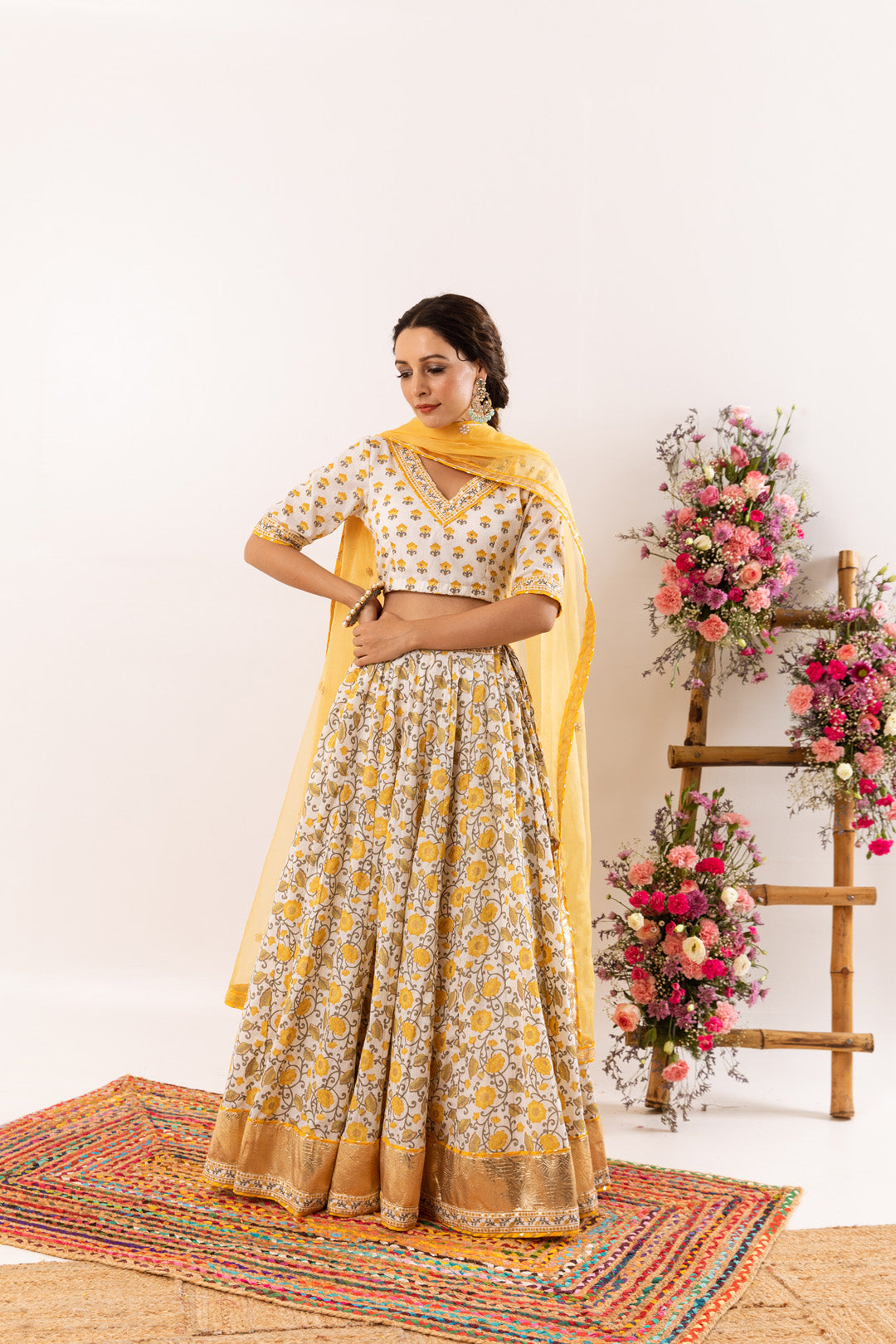 Nayab Yellow Lehenga Set of 3