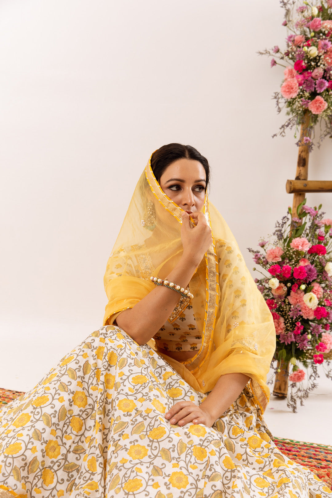 Nayab Yellow Lehenga Set of 3