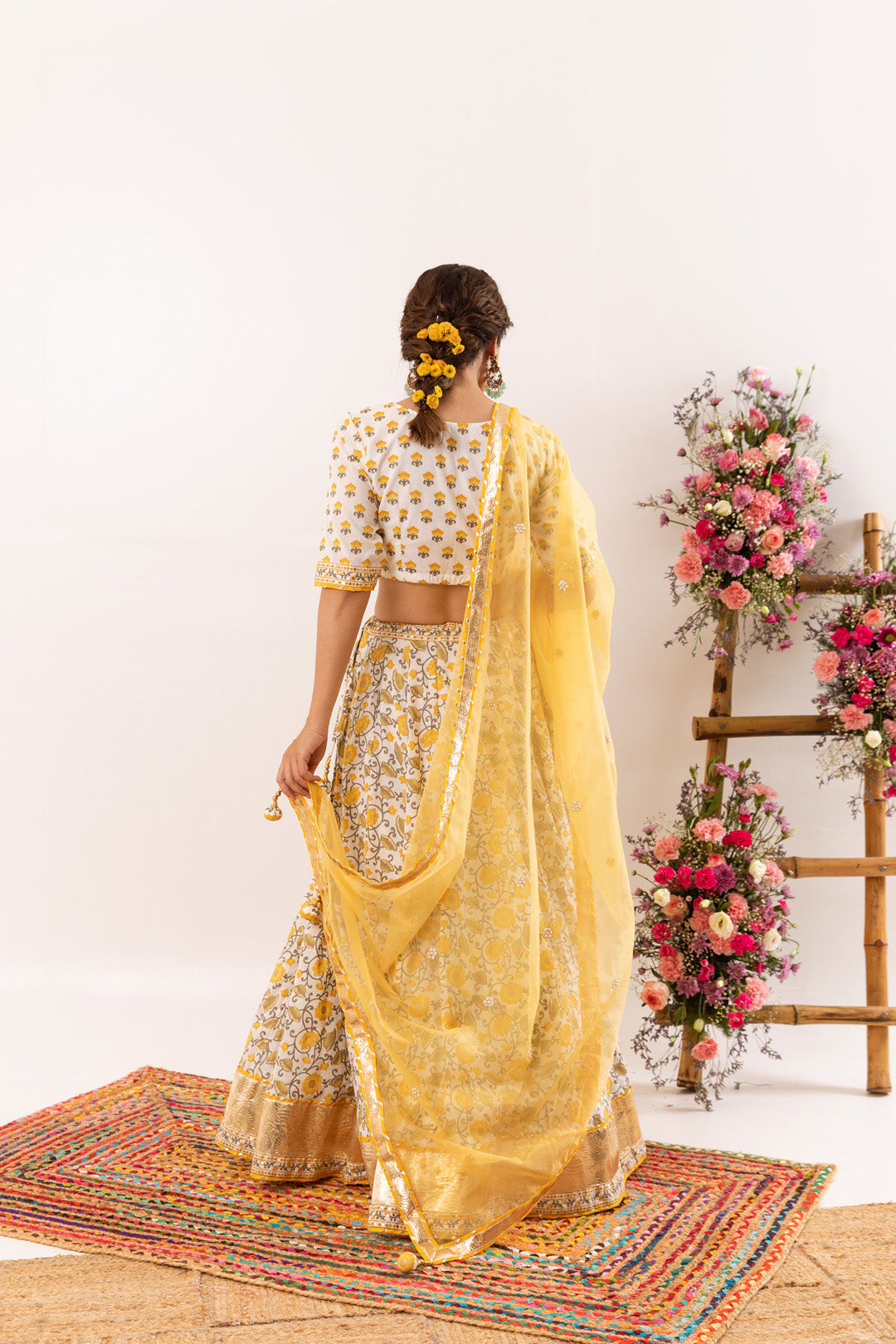 Nayab Yellow Lehenga Set of 3