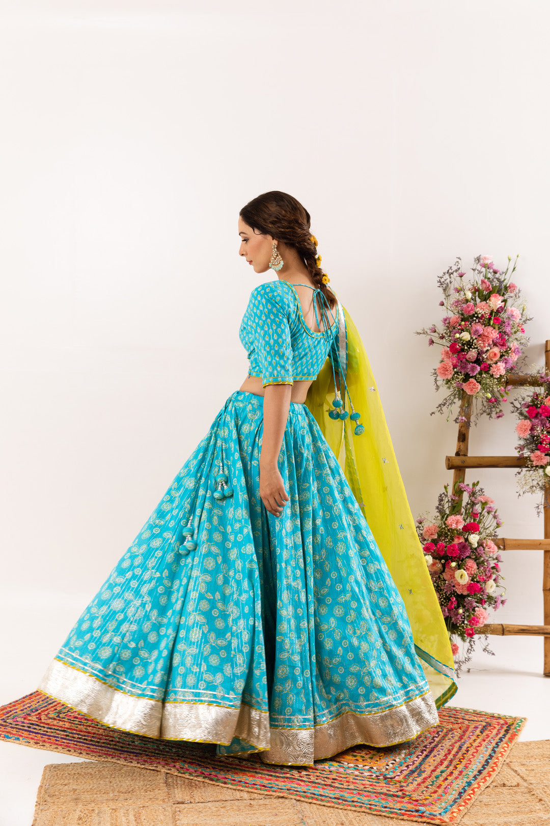 Nayab Firozi Lehenga Set of 3