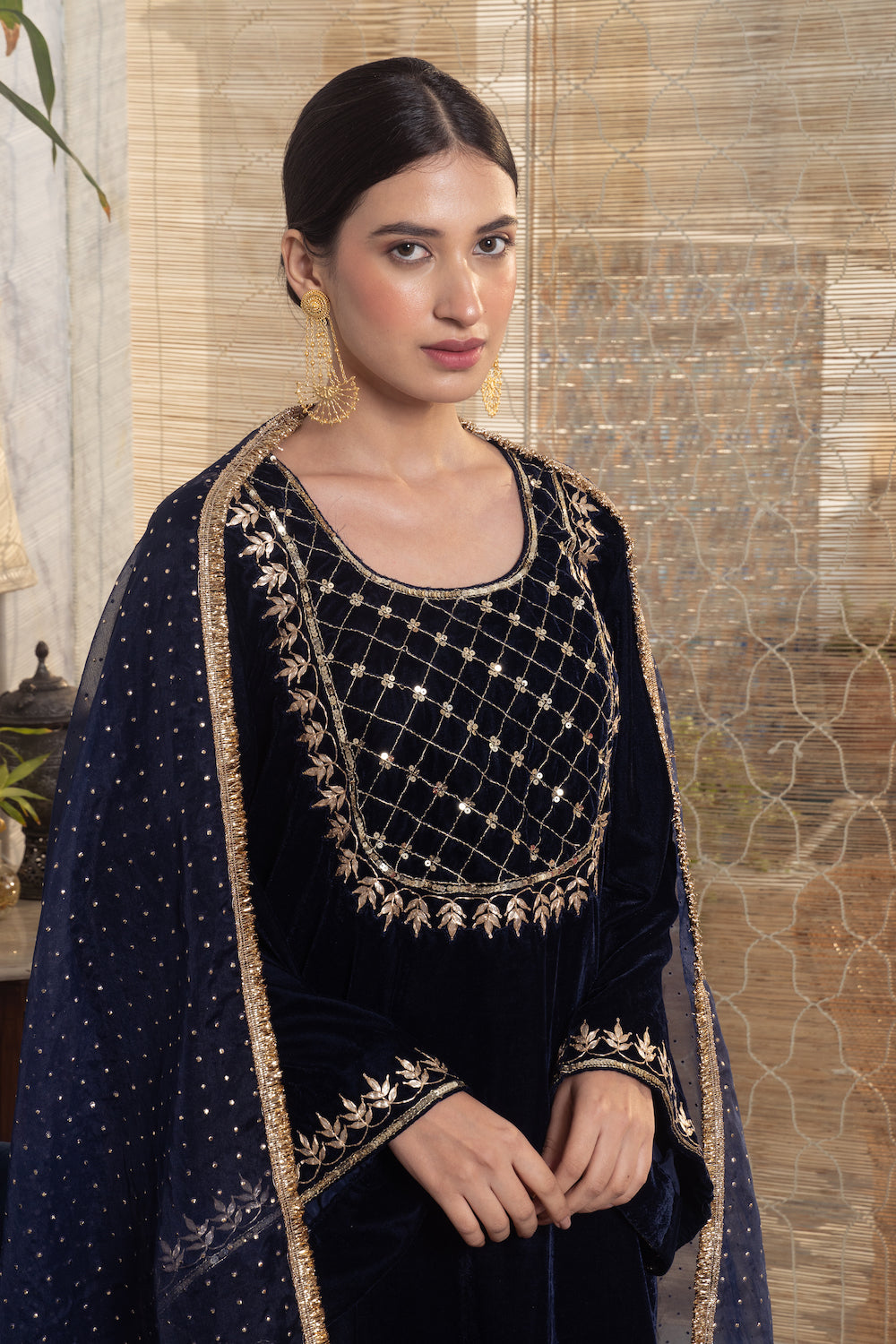 Khwabidah Navy Blue Ethnic Set of 3