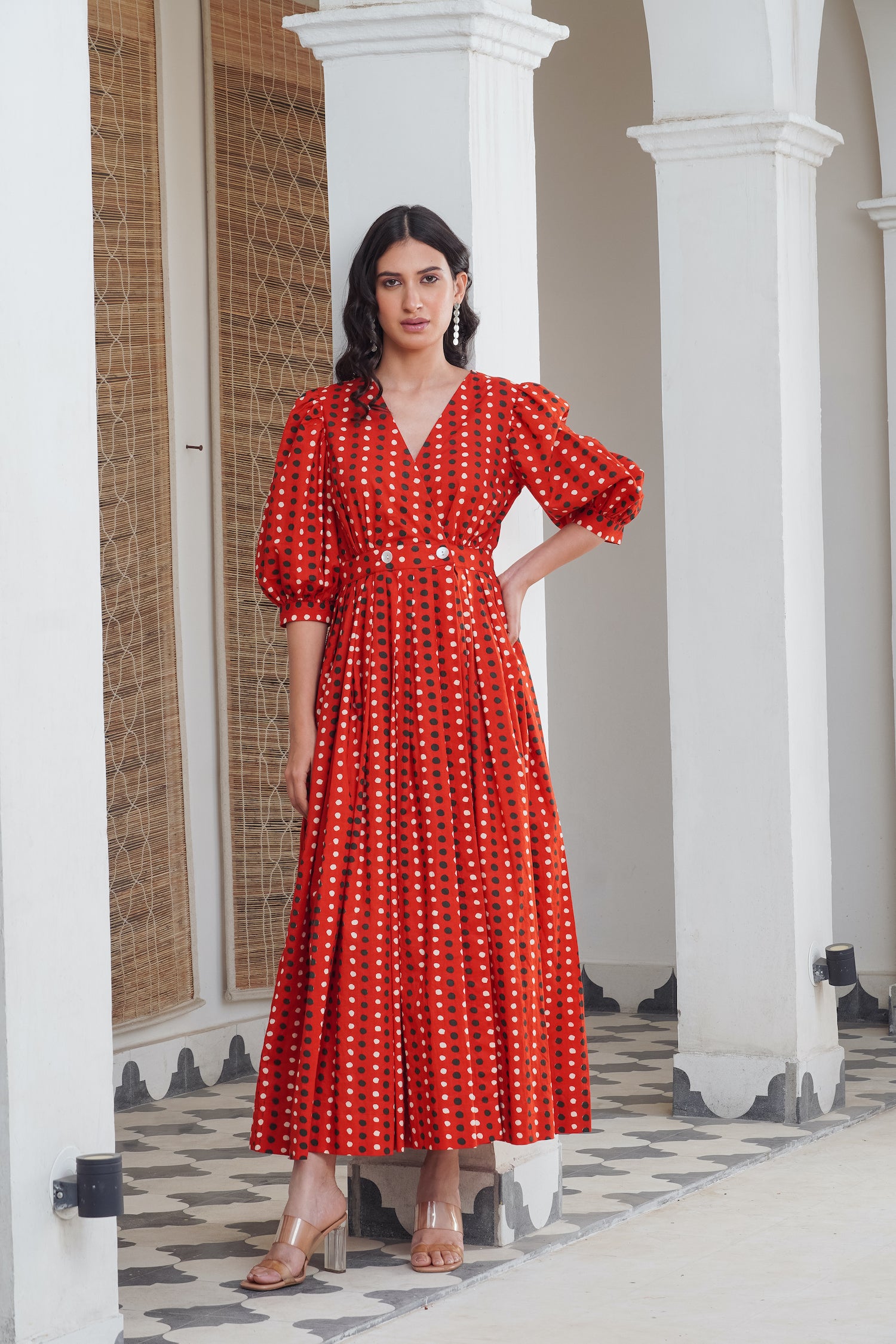 Red Polka Wrap Maxi