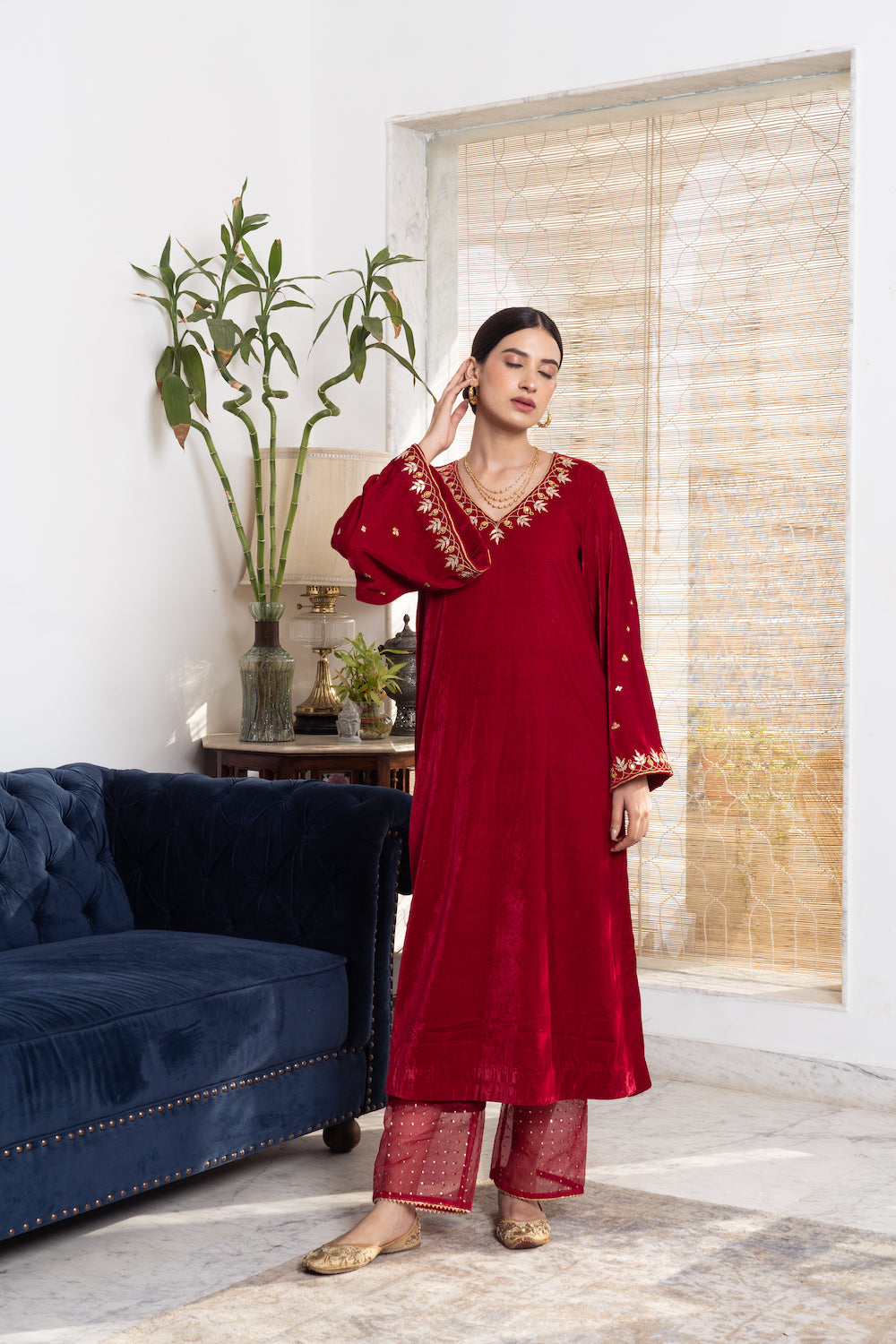 Khwabidah Maroon Ethnic Set 3